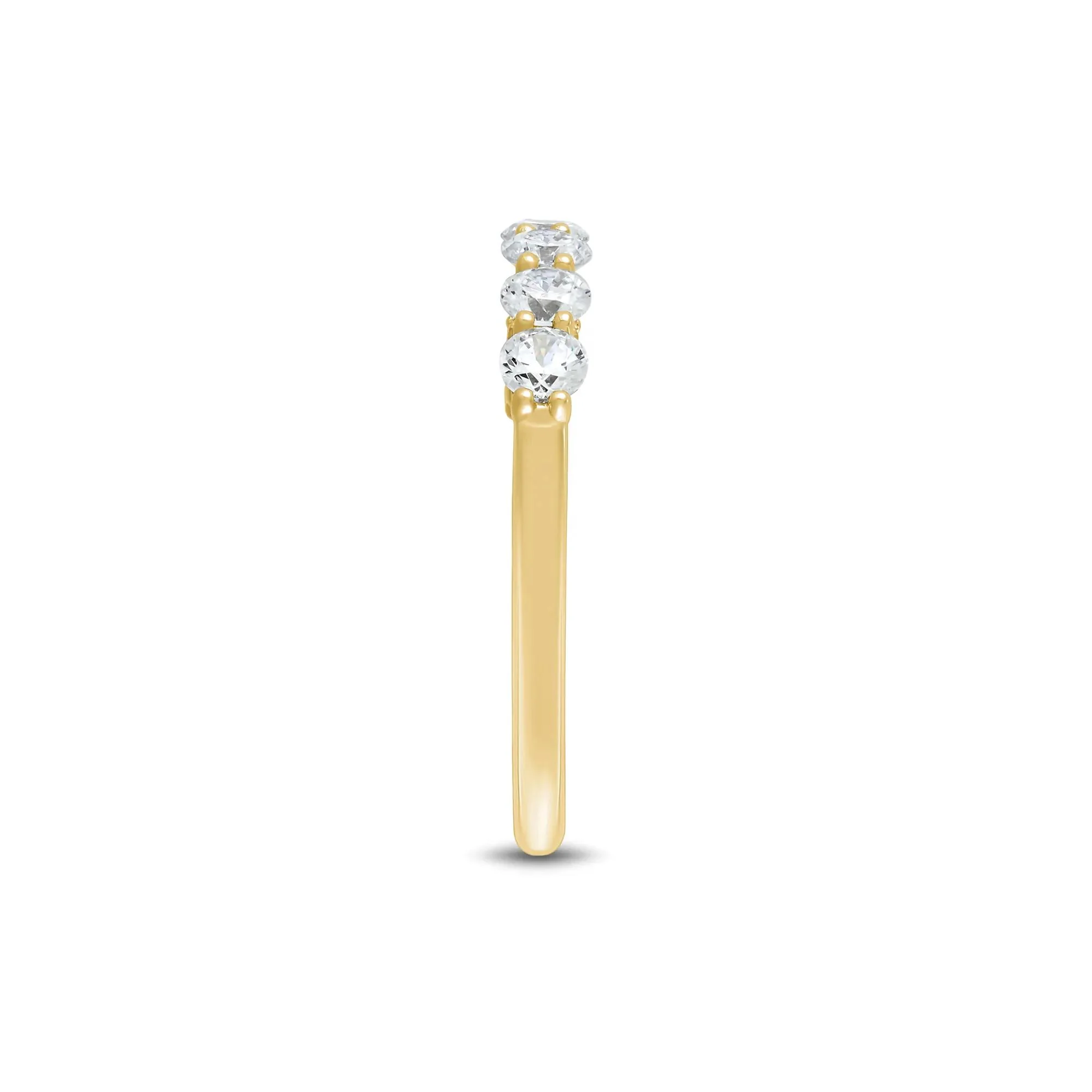 1 CT. Tw. Lab Grown Diamond Band Ring 14K Yellow Gold Round Brilliant Cut Size 7 1mm - Image 3