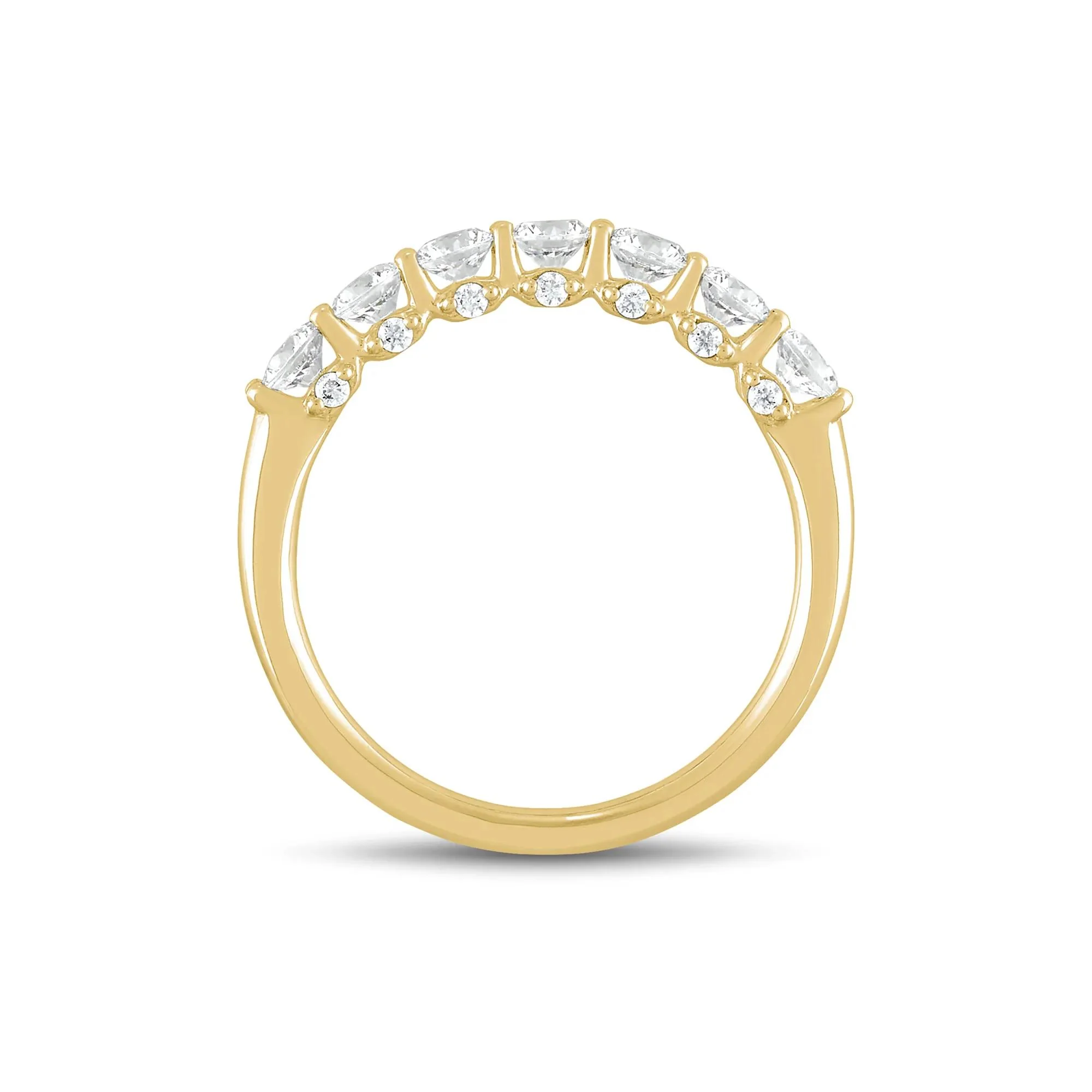 1 CT. Tw. Lab Grown Diamond Band Ring 14K Yellow Gold Round Brilliant Cut Size 7.5 1mm - Image 2