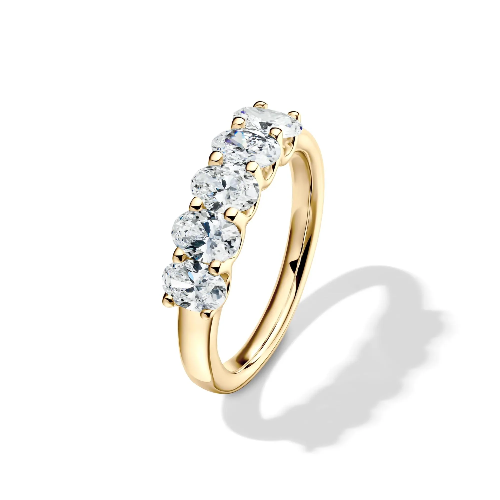 1/2 CT. Tw. Lab Grown Diamond Band Ring 14K Yellow Gold (1-) Size 5 1mm - Image 4
