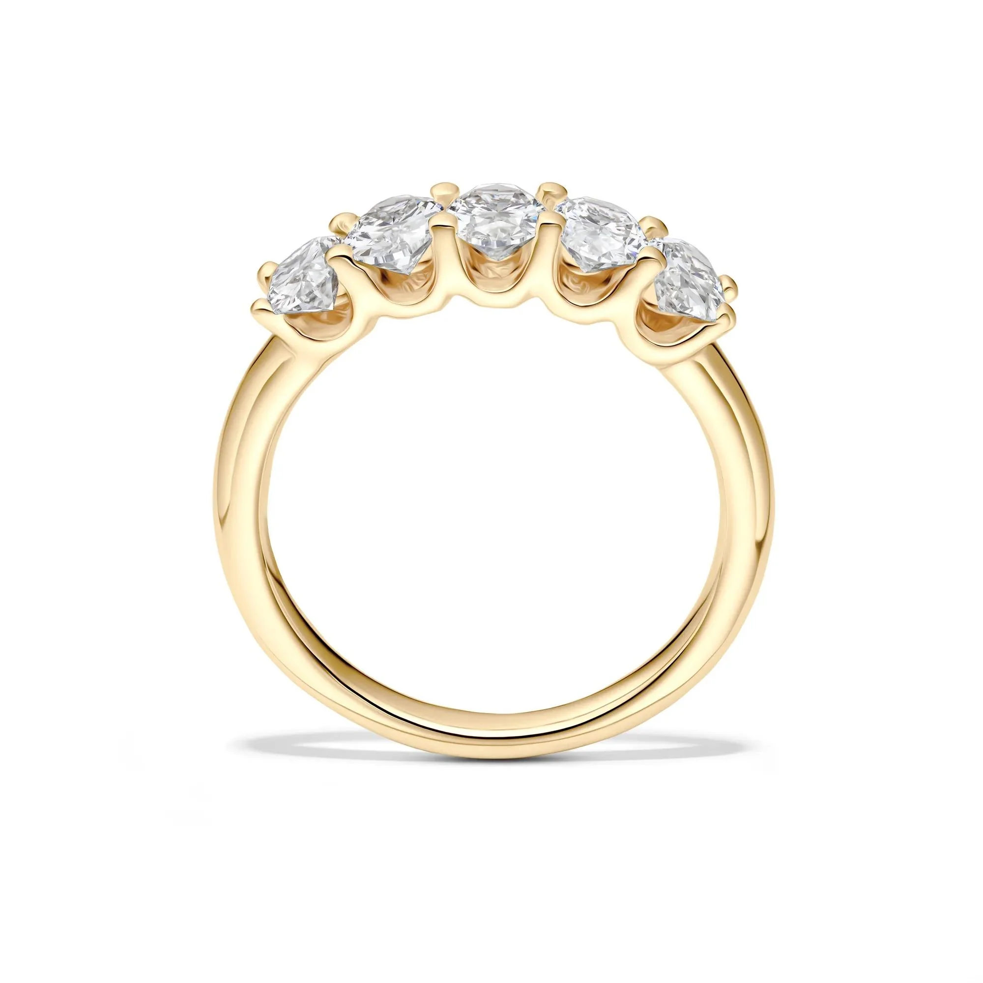 1/2 CT. Tw. Lab Grown Diamond Band Ring 14K Yellow Gold (1-) Size 8 1mm - Image 2
