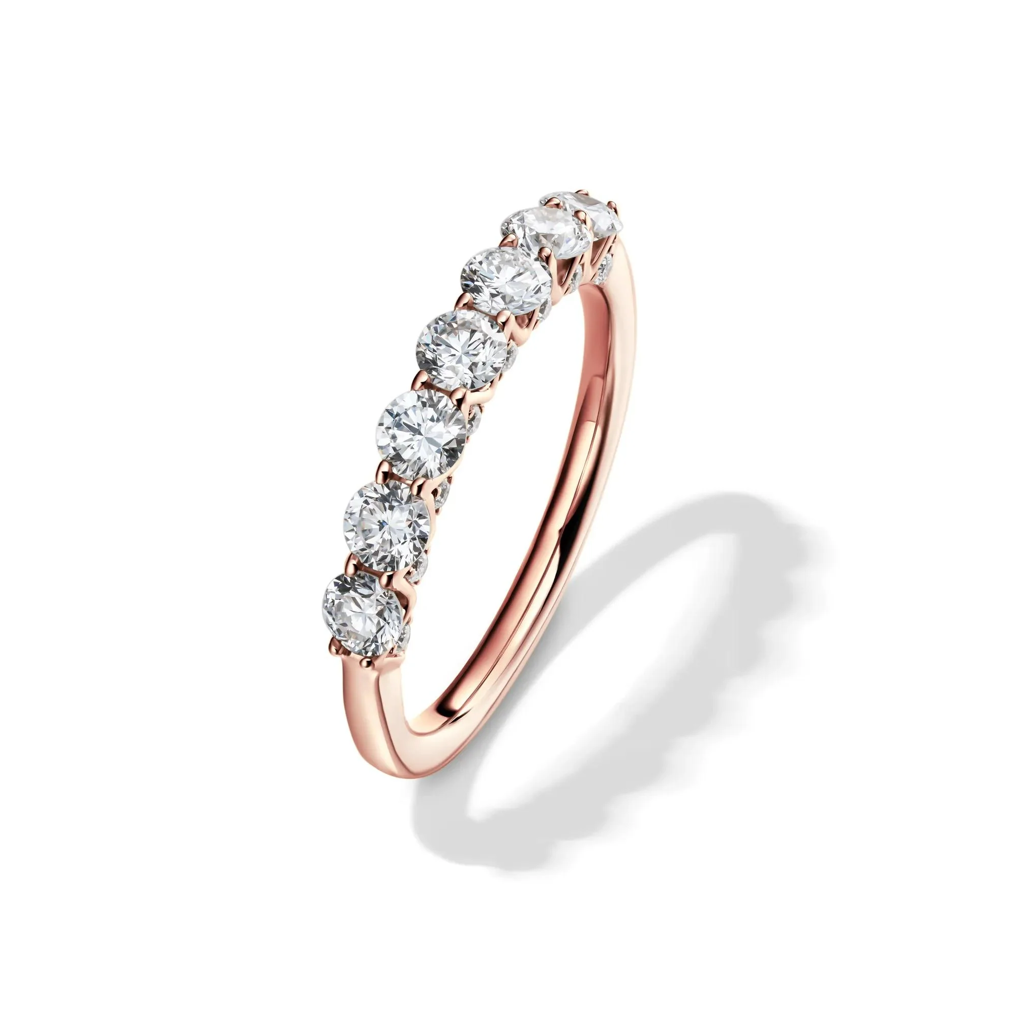 1 CT. Tw. Lab Grown Diamond Band Ring 14K Rose Gold Round Brilliant Cut Size 6.5 1mm - Image 4
