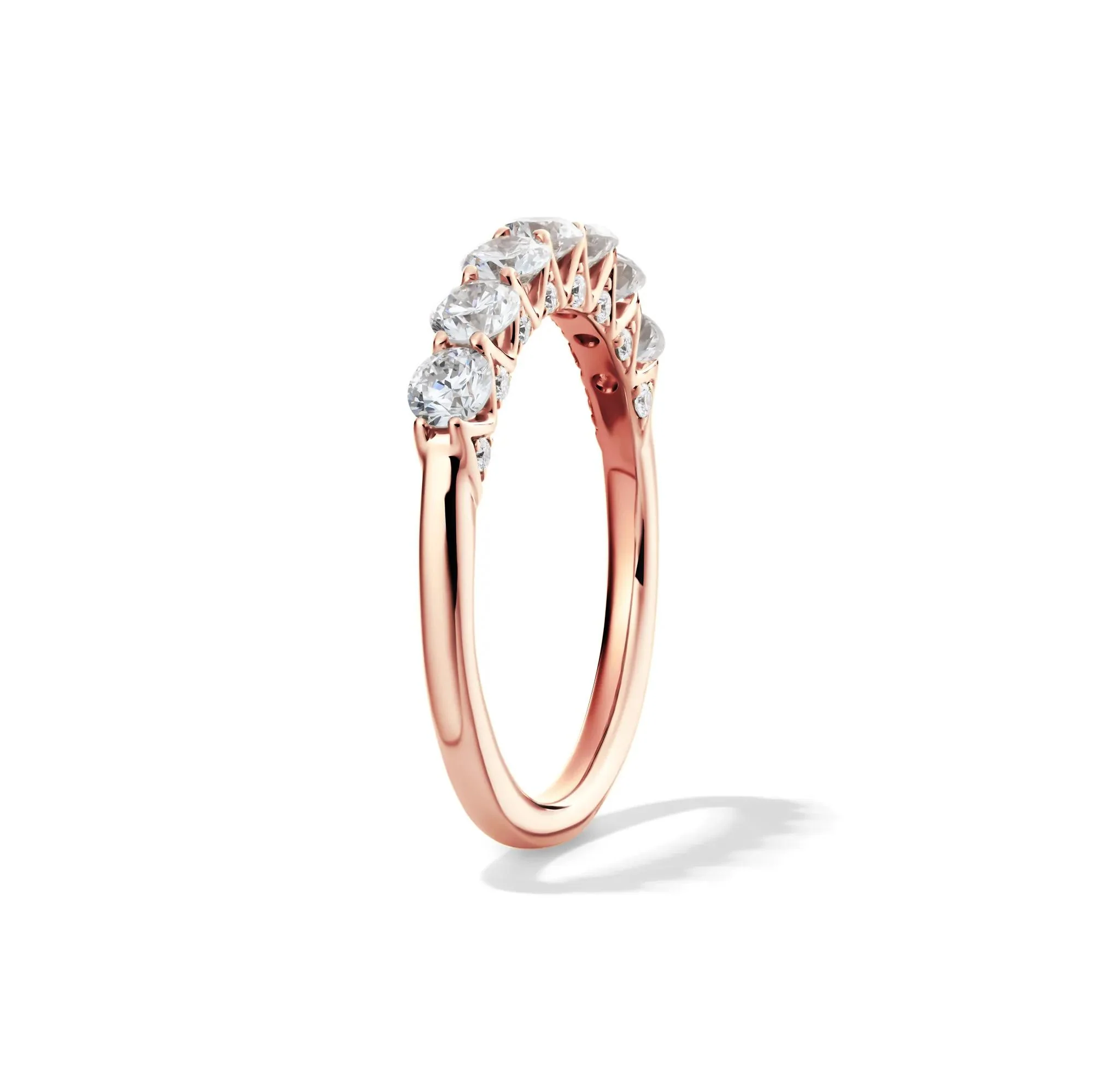 1 CT. Tw. Lab Grown Diamond Band Ring 14K Rose Gold Round Brilliant Cut Size 7.5 1mm - Image 3