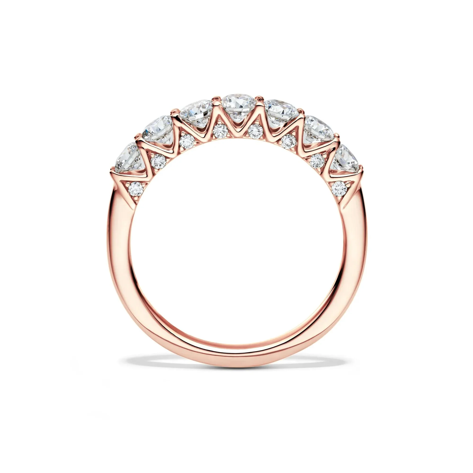 1 CT. Tw. Lab Grown Diamond Band Ring 14K Rose Gold Round Brilliant Cut Size 8.5 1mm - Image 2