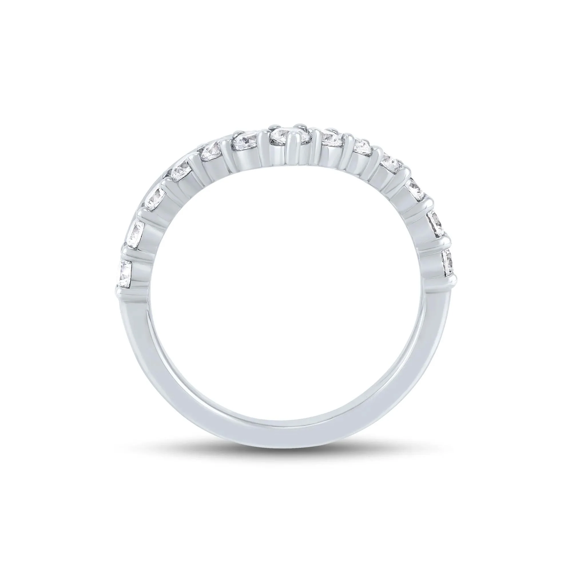 3/4 CT. Tw. Lab Grown Diamond Chevron Enhancer 14K White Gold Ring Size 5 1mm - Image 2