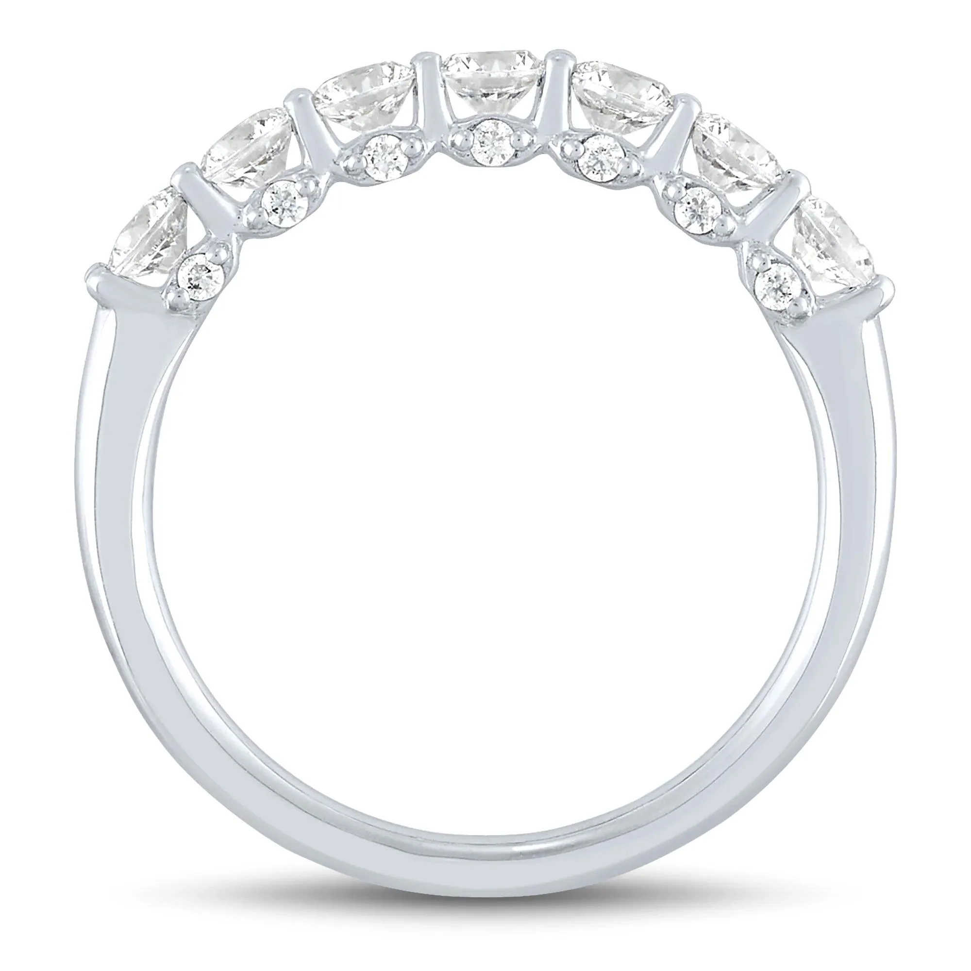 1 CT. Tw. Lab Grown Diamond Band Ring 14K White Gold Round Brilliant Cut Size 7.5 1mm - Image 2