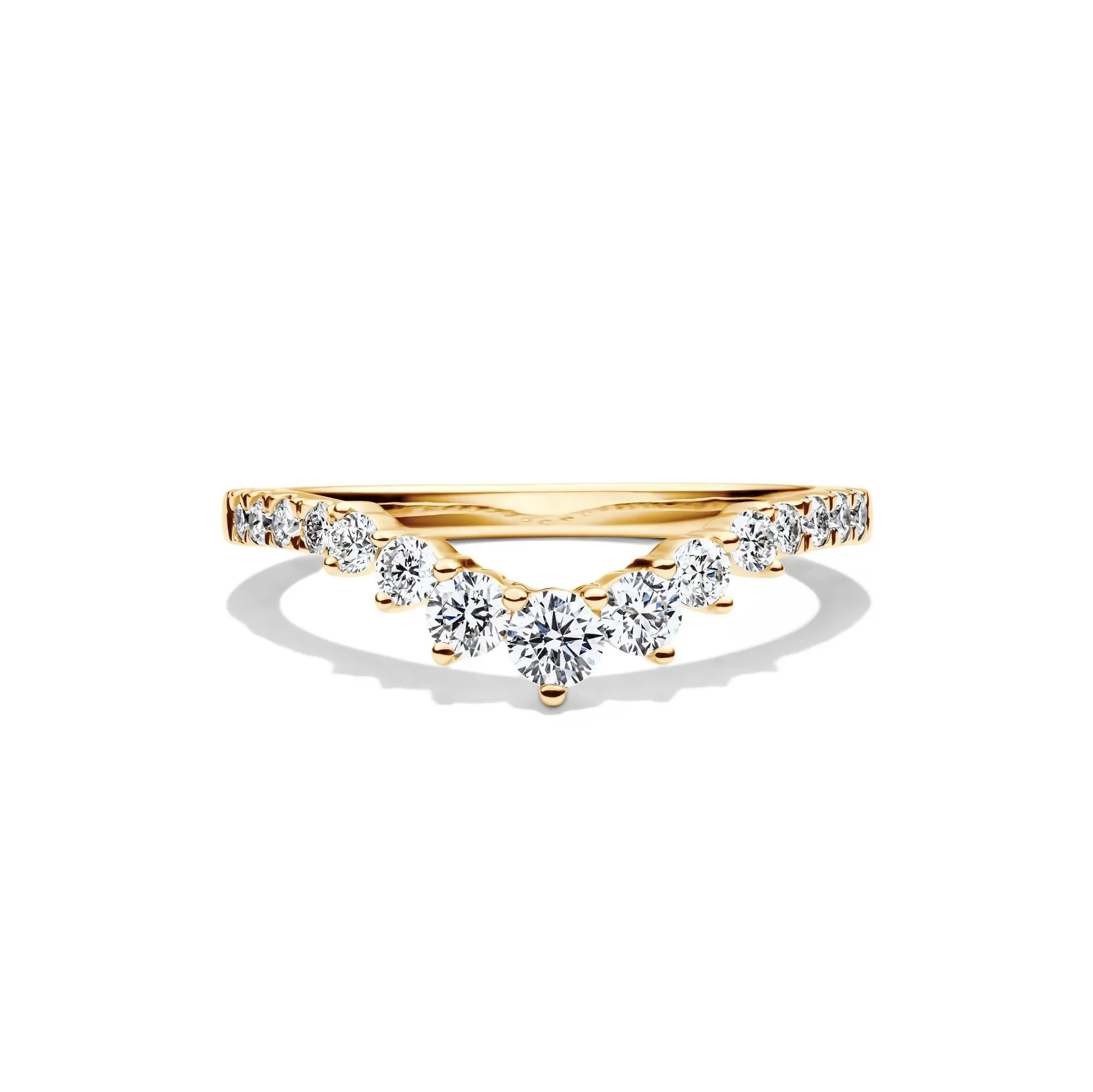 1/2 CT. Tw. Lab Grown Diamond Contour Band Ring 14K Yellow Gold Size 5