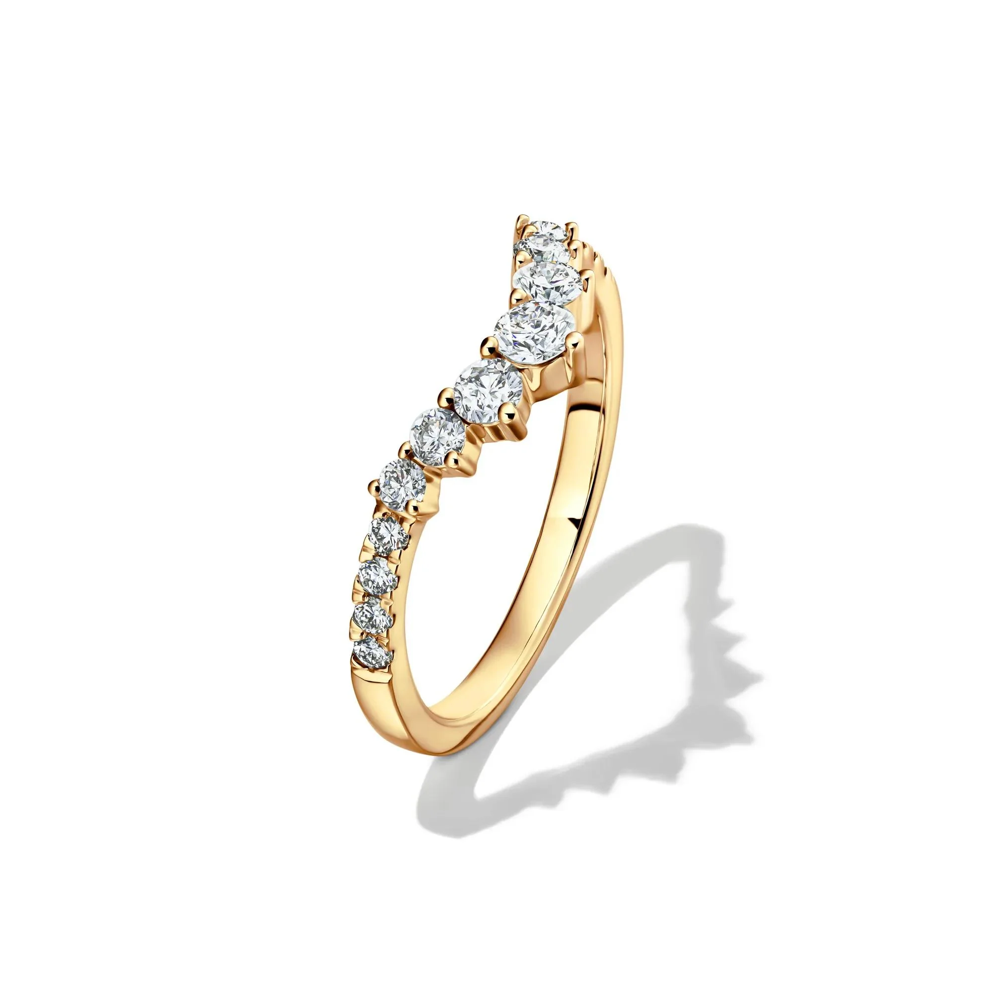 1/2 CT. Tw. Lab Grown Diamond Contour Band Ring 14K Yellow Gold Size 5.5 - Image 4