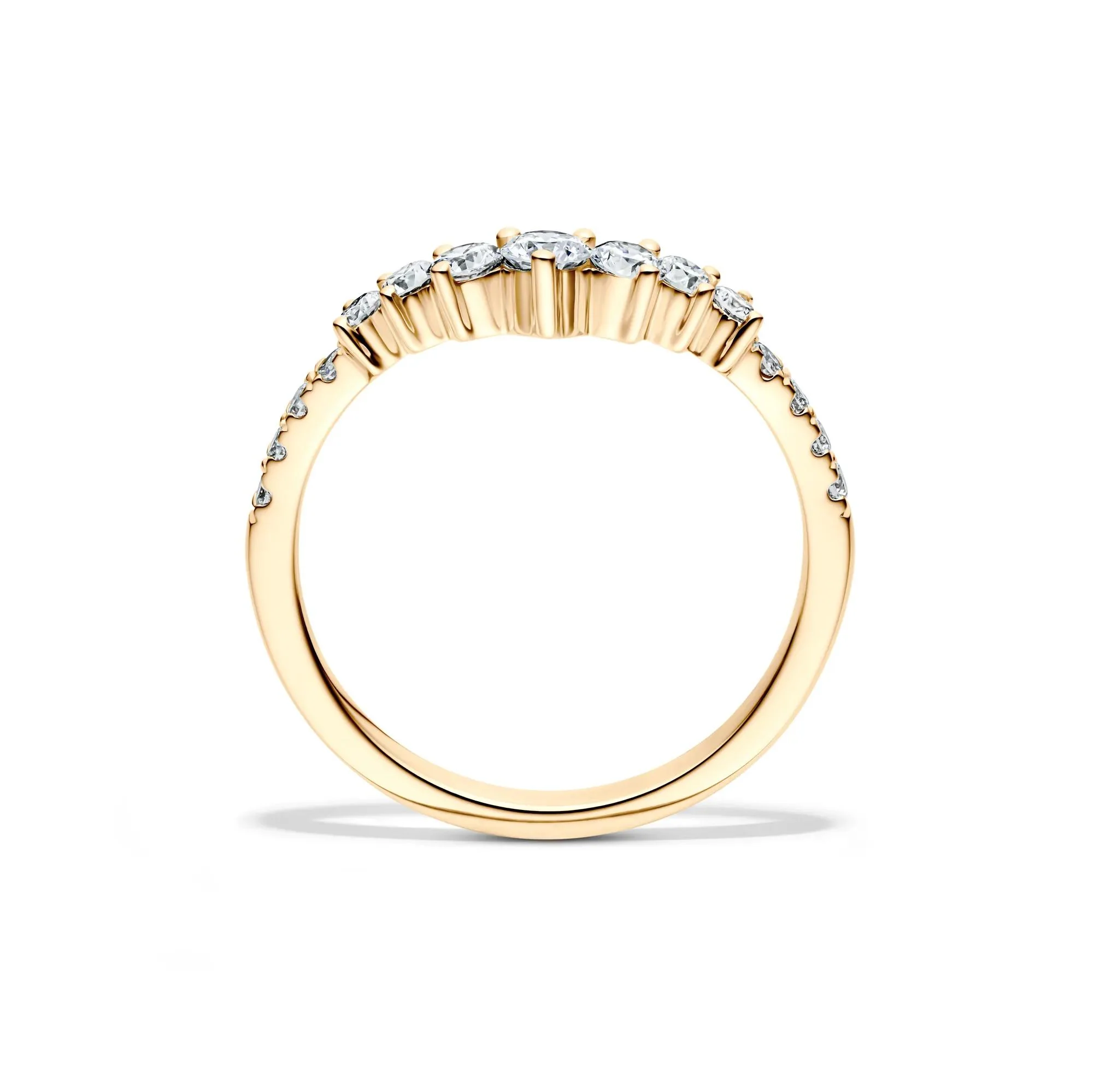 1/2 CT. Tw. Lab Grown Diamond Contour Band Ring 14K Yellow Gold Size 7 - Image 2