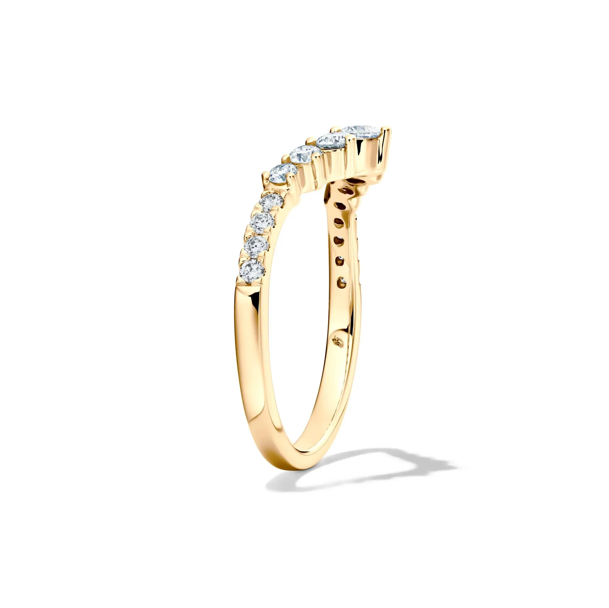 1/2 CT. Tw. Lab Grown Diamond Contour Band Ring 14K Yellow Gold Size 8.5 - Image 3