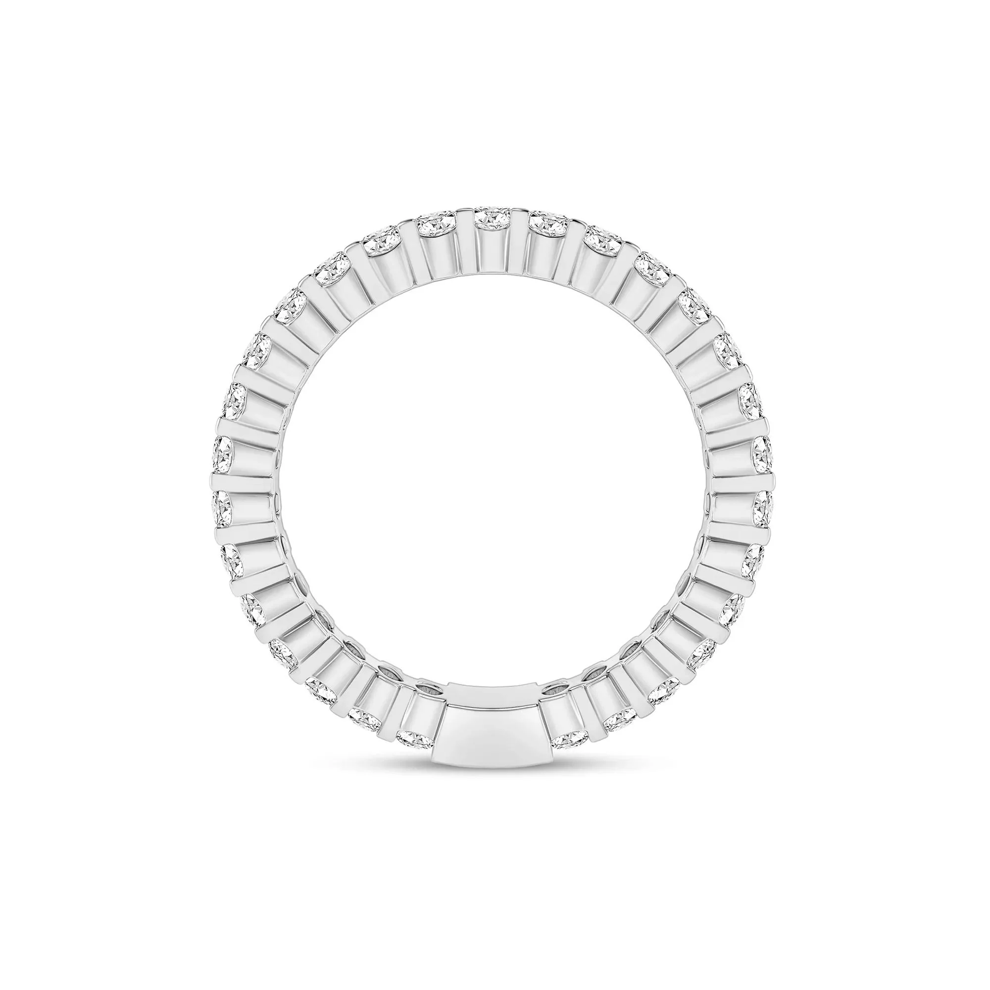 1 CT. Tw. Round-Cut Sizeable Diamond Eternity Band Ring 14K White Gold Size 7.5 2mm - Image 2