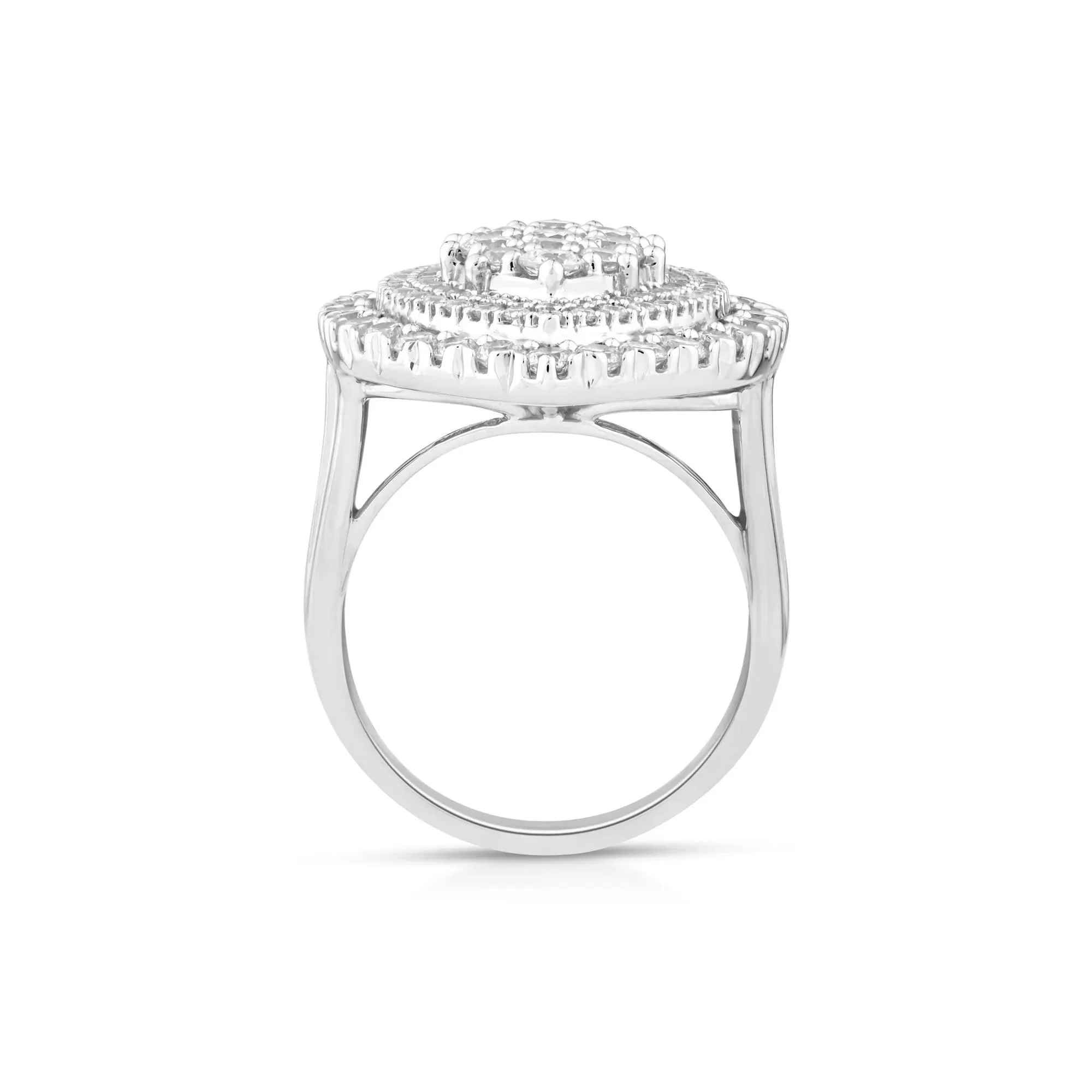 2 1/2 CT. Tw. Lab Grown Diamond Multi-Halo Ring 10K White Gold Round Brilliant Cut Size 6.5 1mm - Image 2