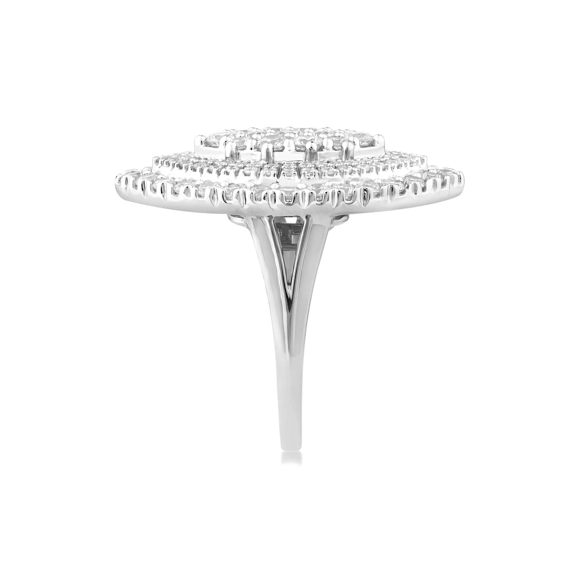 2 1/2 CT. Tw. Lab Grown Diamond Multi-Halo Ring 10K White Gold Round Brilliant Cut Size 7 1mm - Image 3