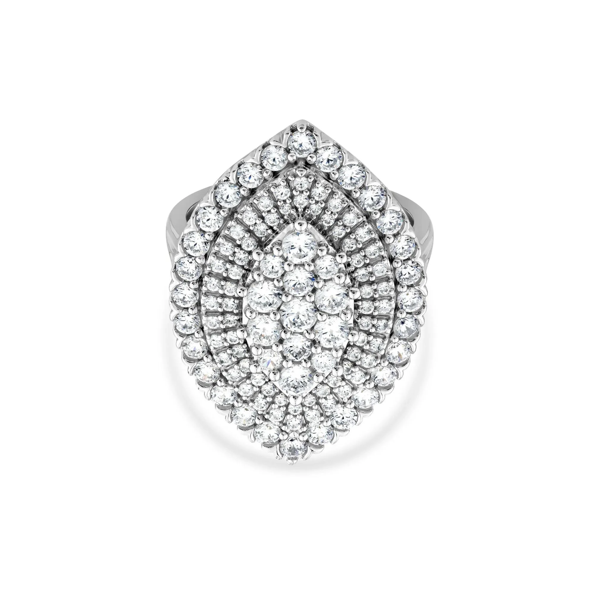 2 1/2 CT. Tw. Lab Grown Diamond Multi-Halo Ring 10K White Gold Round Brilliant Cut Size 7.5 1mm