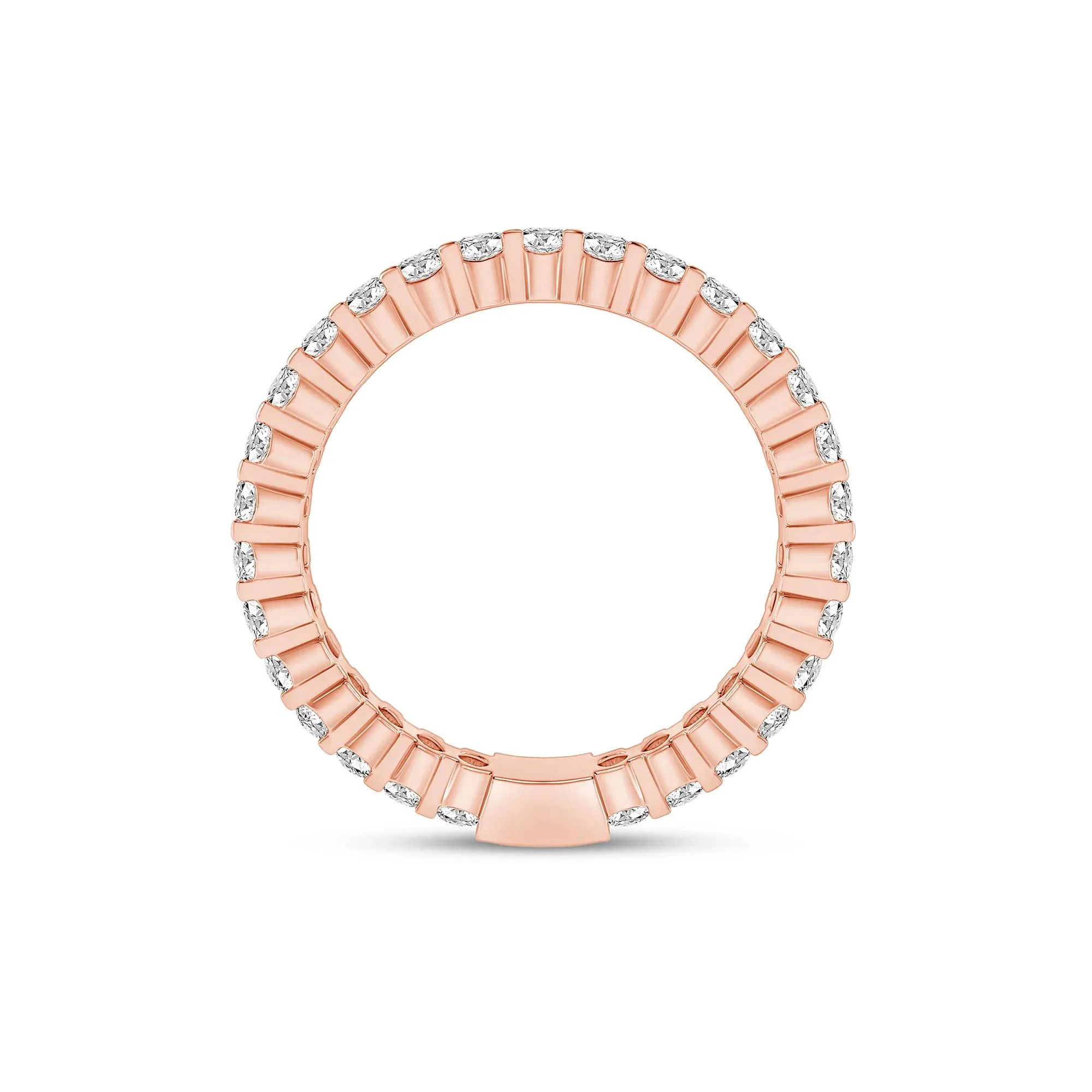 1 CT. Tw. Round-Cut Sizeable Diamond Eternity Band Ring 14K Rose Gold Size 5 2mm - Image 2