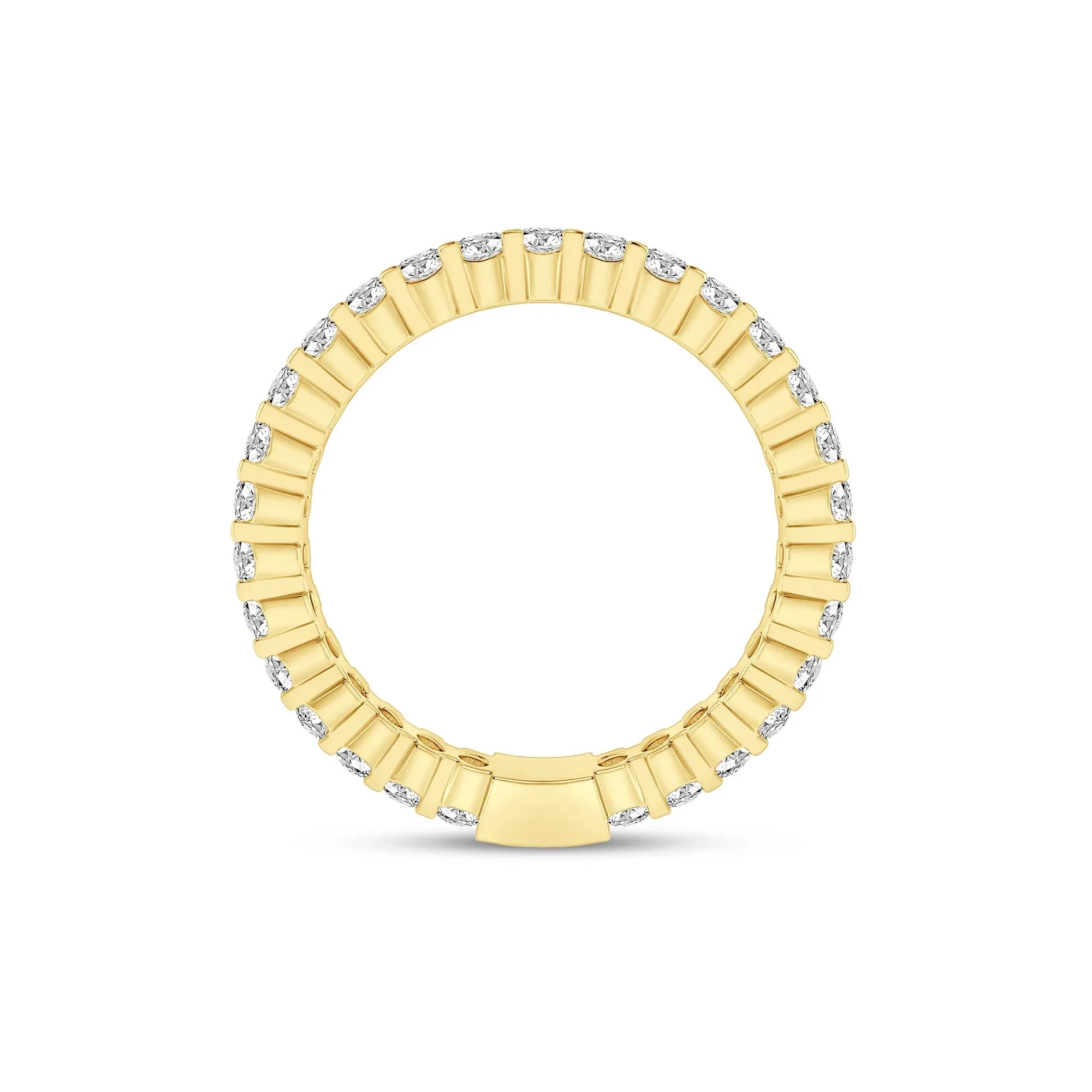 1 CT. Tw. Round-Cut Sizeable Diamond Eternity Band Ring 14K Yellow Gold Size 7.5 2mm - Image 2