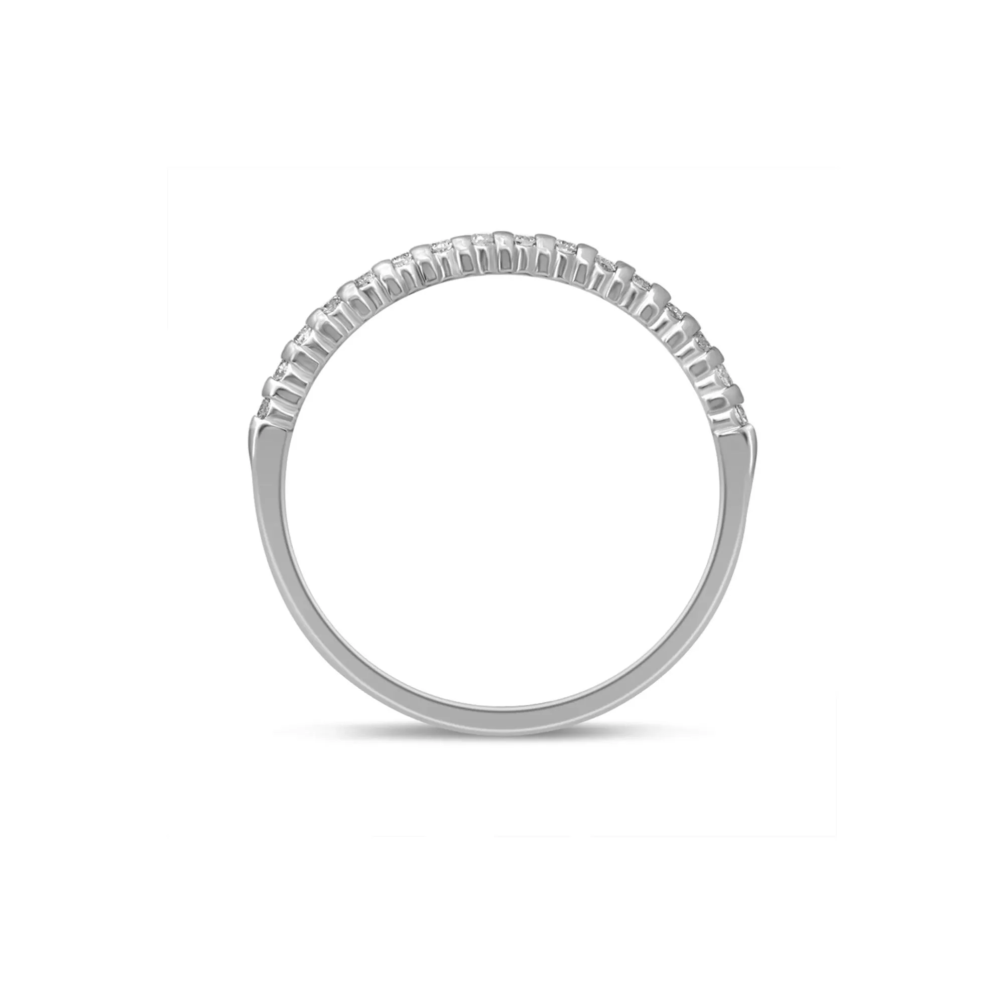 1/7 CT. Tw. Diamond Prong-Set Anniversary Band Ring 10K White Gold Size 7 - Image 2