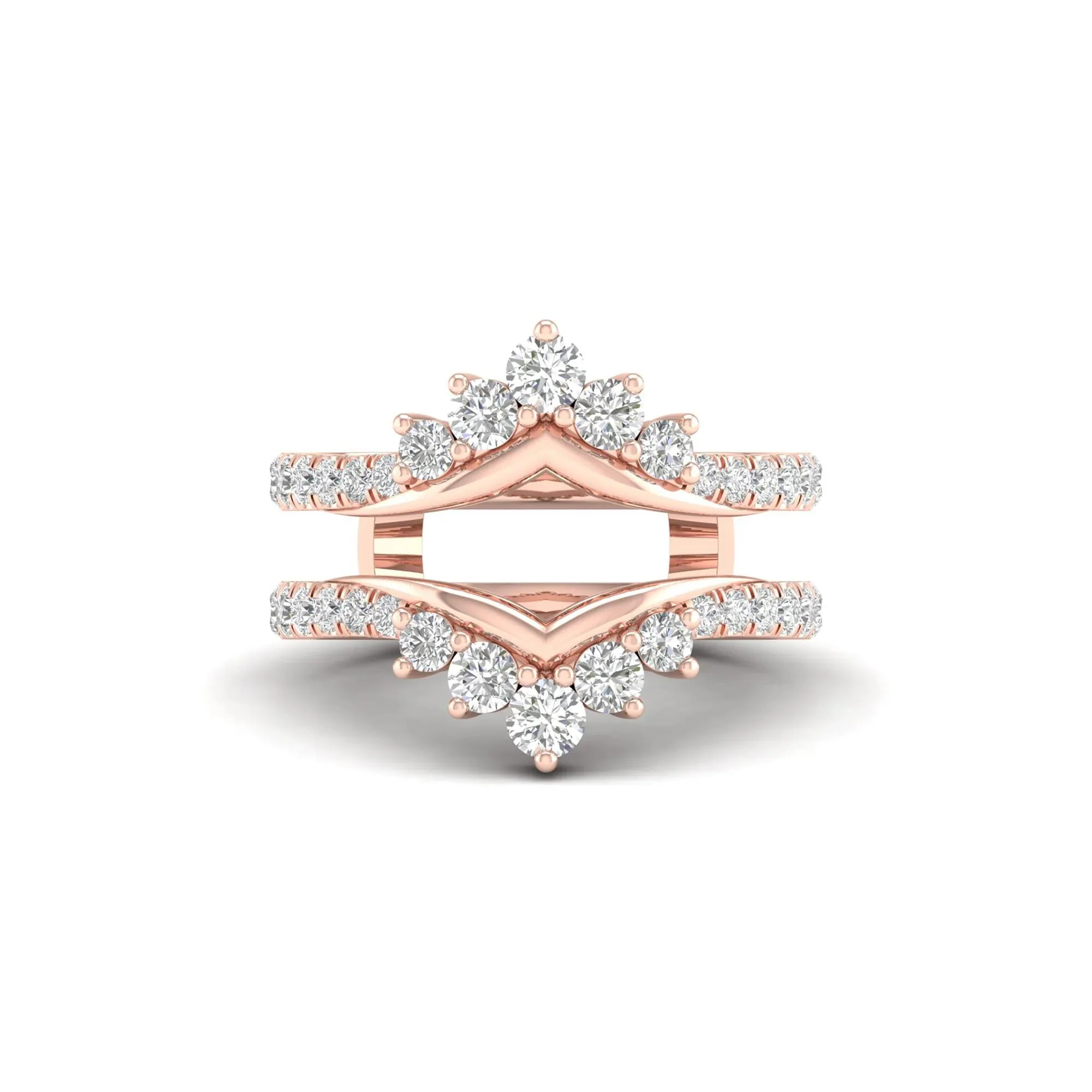 1 CT. Tw. Lab Grown Diamond Ring Enhancer 14K Rose Gold Size 6