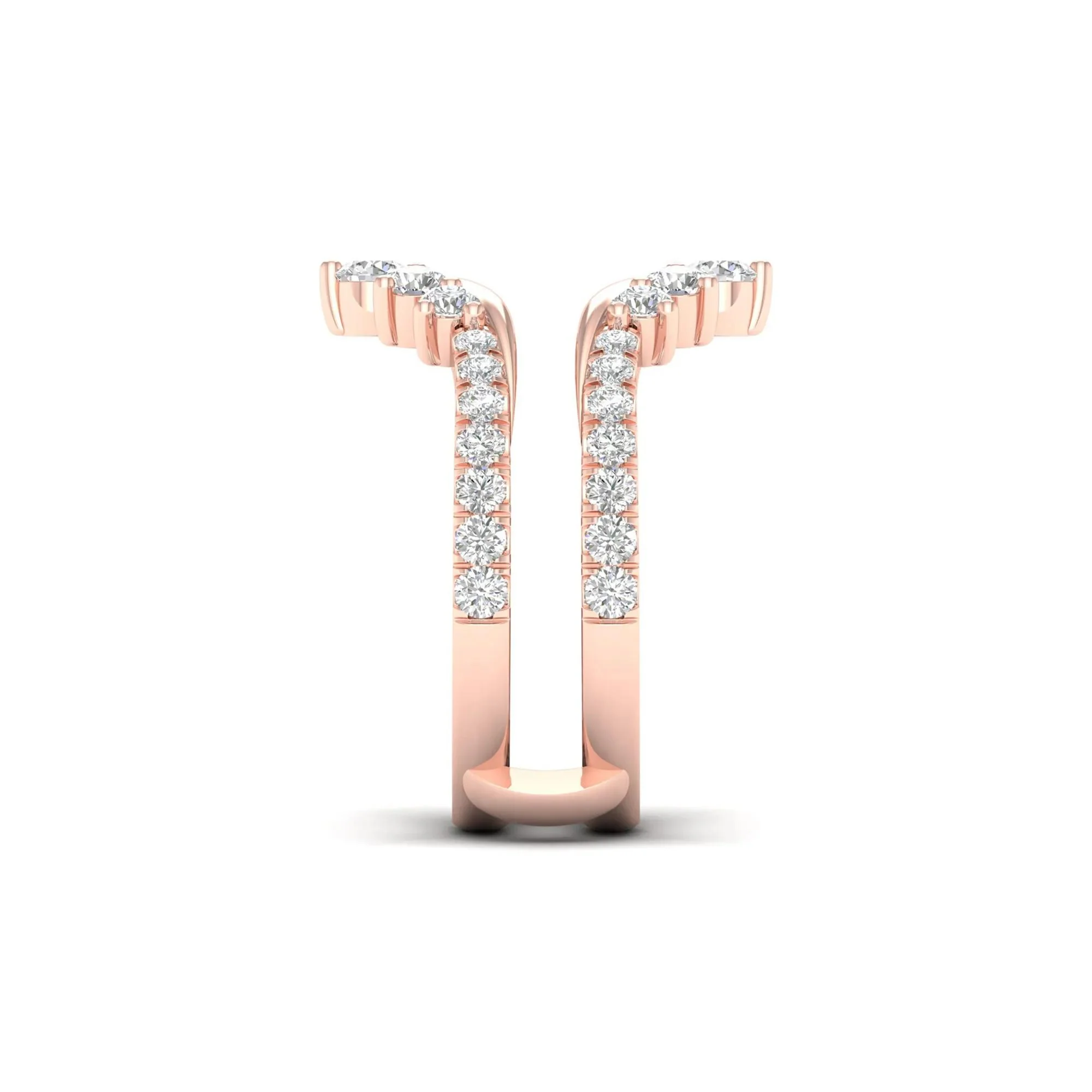 1 CT. Tw. Lab Grown Diamond Ring Enhancer 14K Rose Gold Size 6 - Image 3
