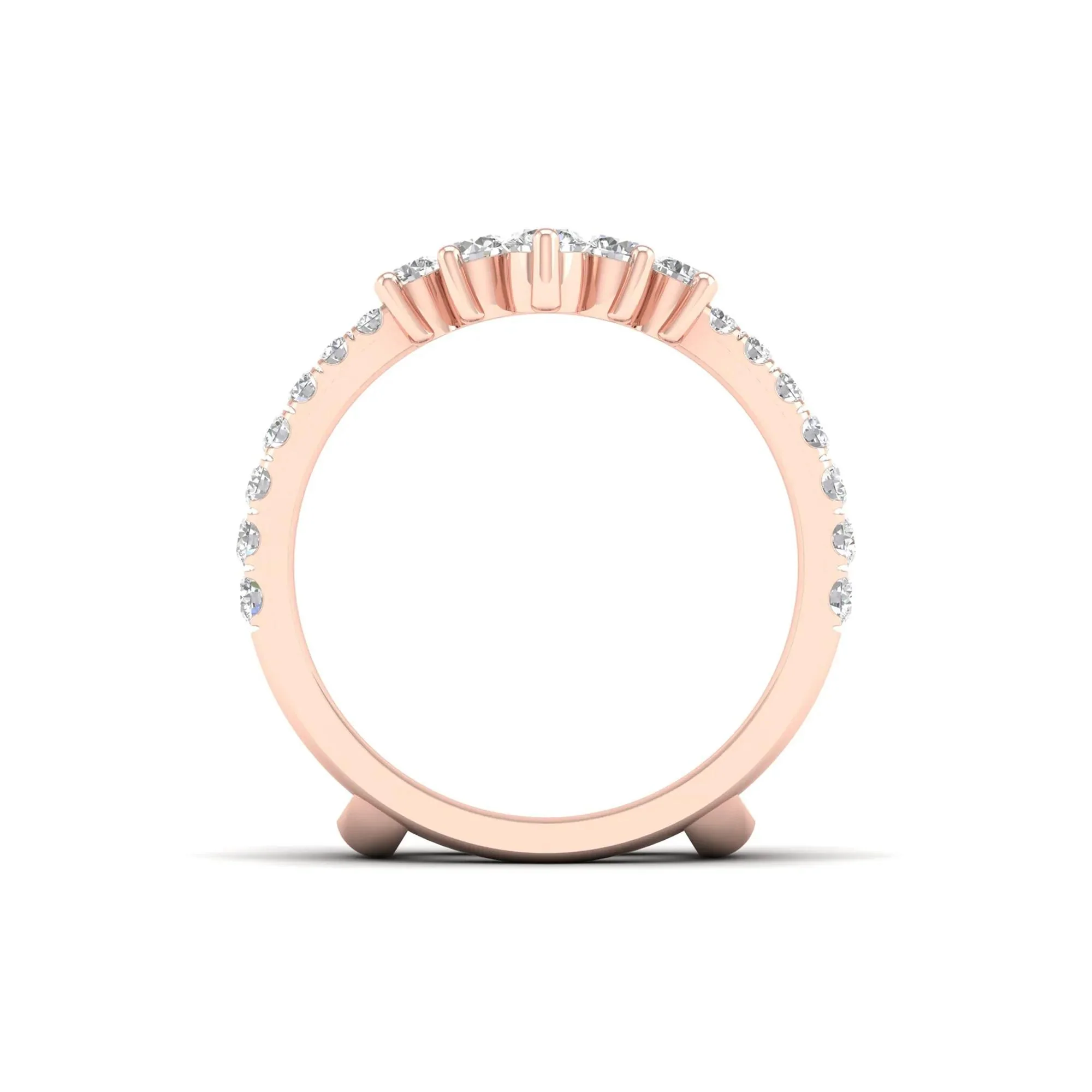 1 CT. Tw. Lab Grown Diamond Ring Enhancer 14K Rose Gold Size 8 - Image 2