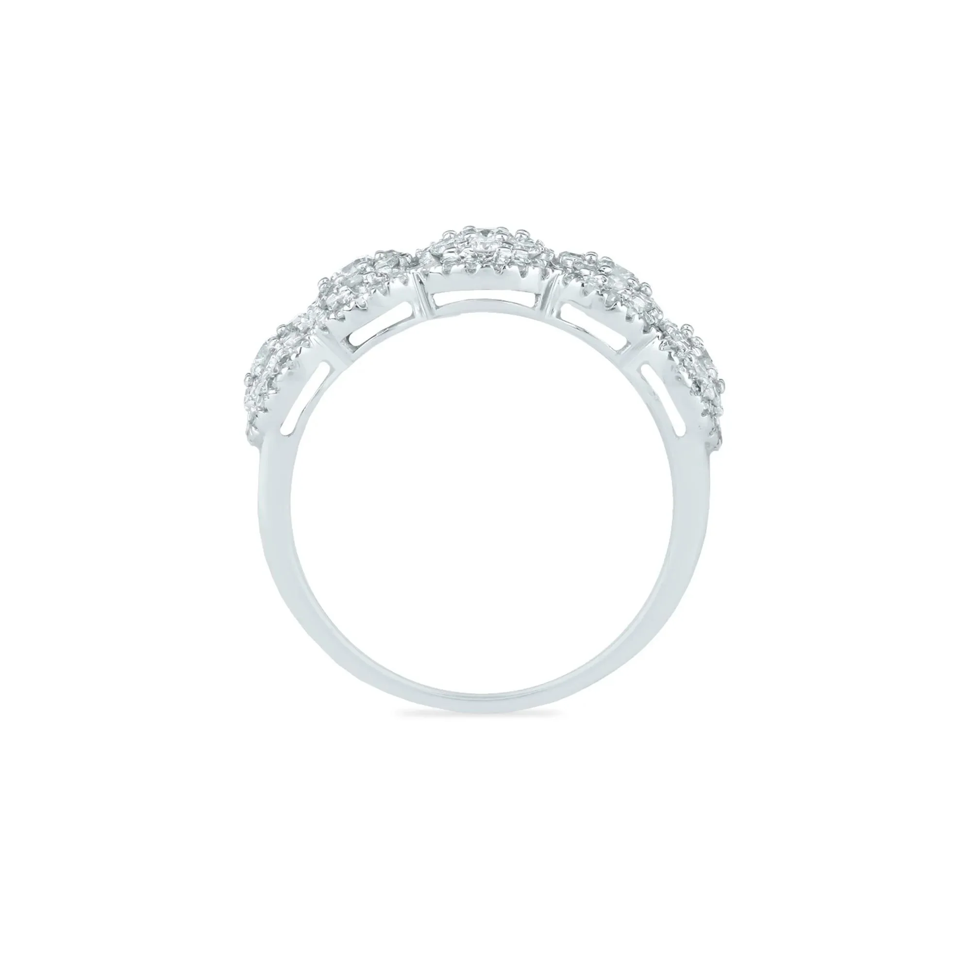 1 CT. Tw. Diamond Anniversary Band Ring 10K White Gold Size 9 2mm - Image 2