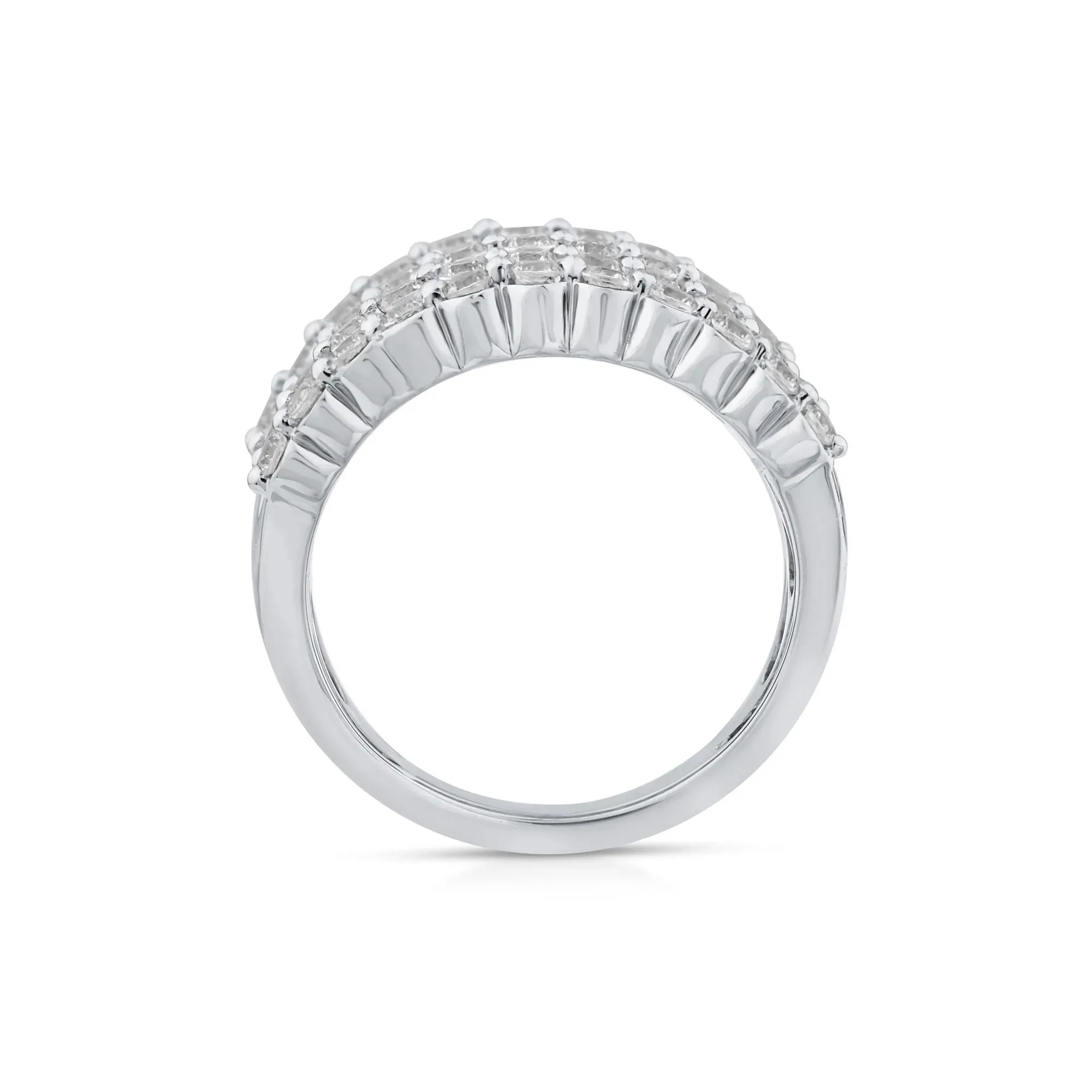 3 CT. Tw. Lab Grown Diamond Multi-Row Anniversary Band Ring 10K White Gold Round Brilliant Cut Size 6 - Image 2