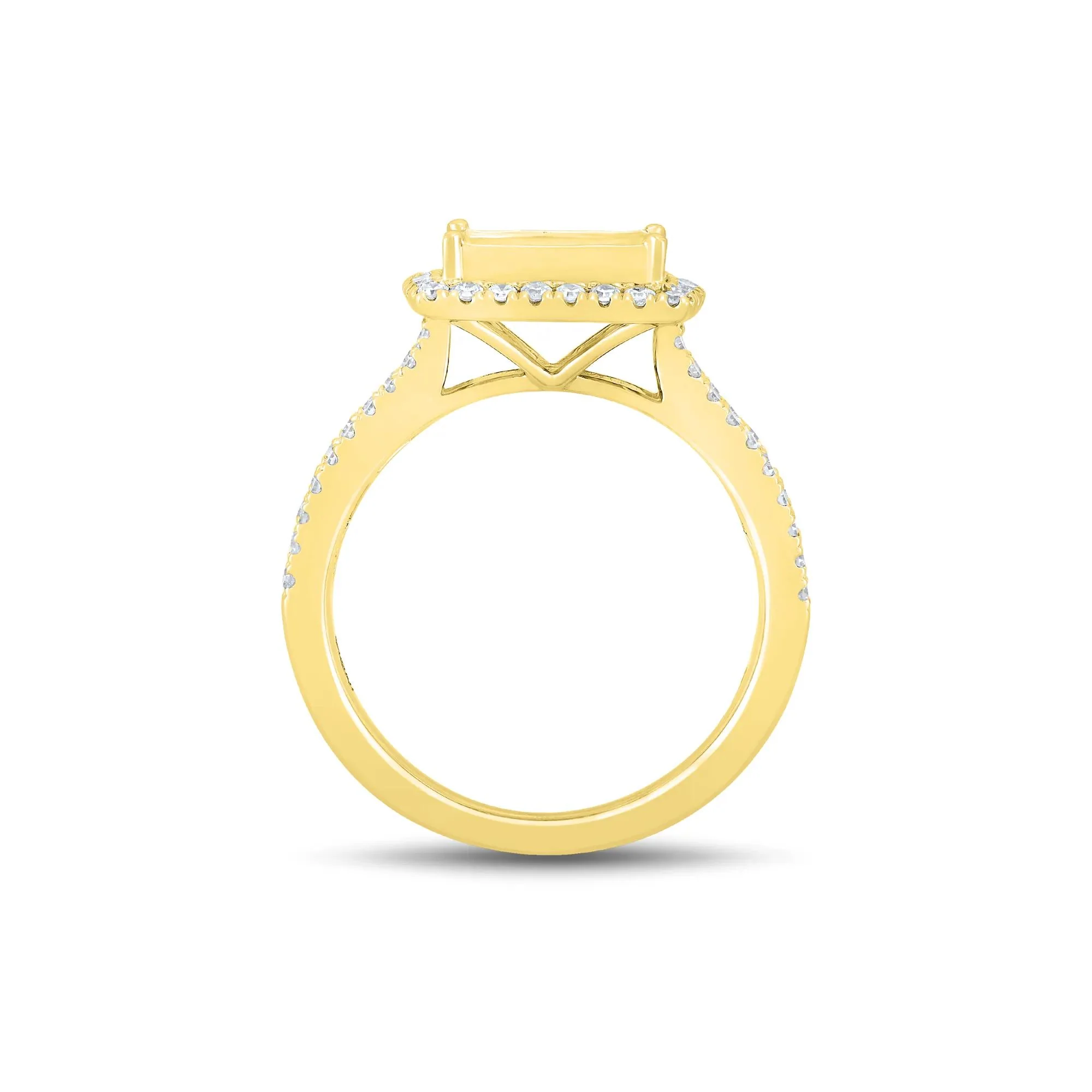 2 CT. Tw. Composite Diamond Engagement Ring 10K Yellow Gold Size 8 1mm - Image 2