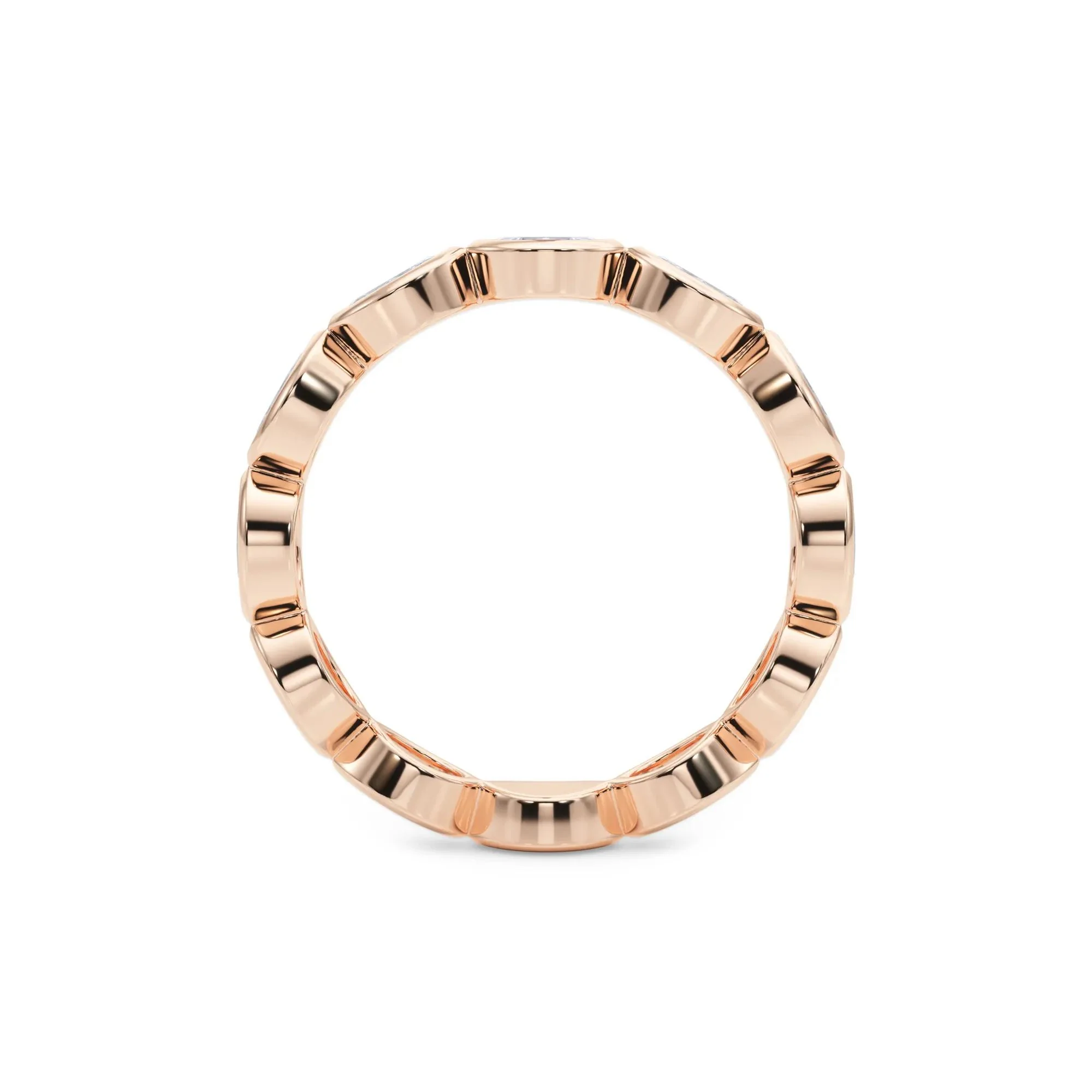 Lab Grown Diamond Bezel-Set Marquise True Eternity Band Ring 14K Rose Gold Size 5 3.5mm - Image 2