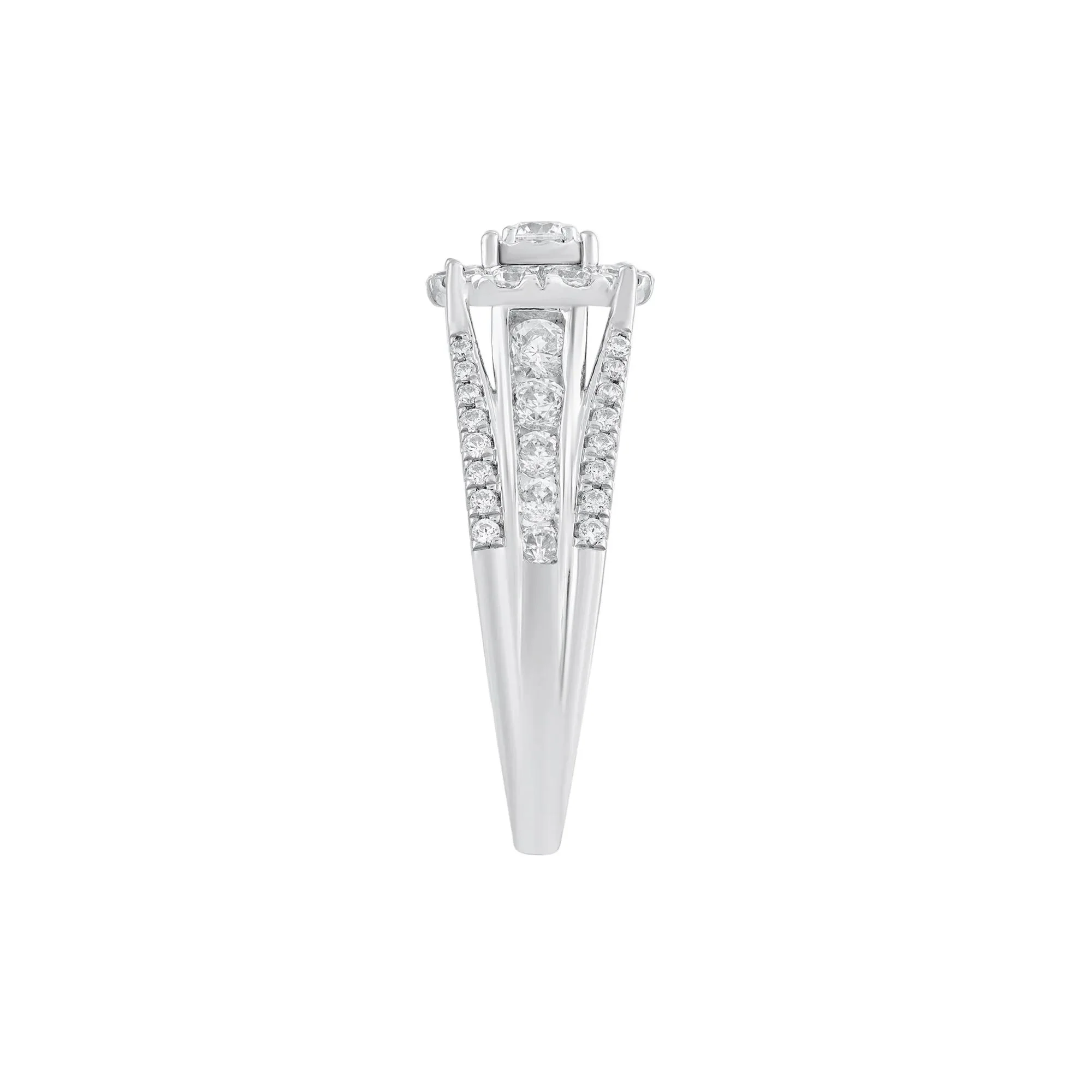 1 CT. Tw. Diamond Engagement Ring 10K White Gold Round Brilliant Cut Size 7 - Image 3
