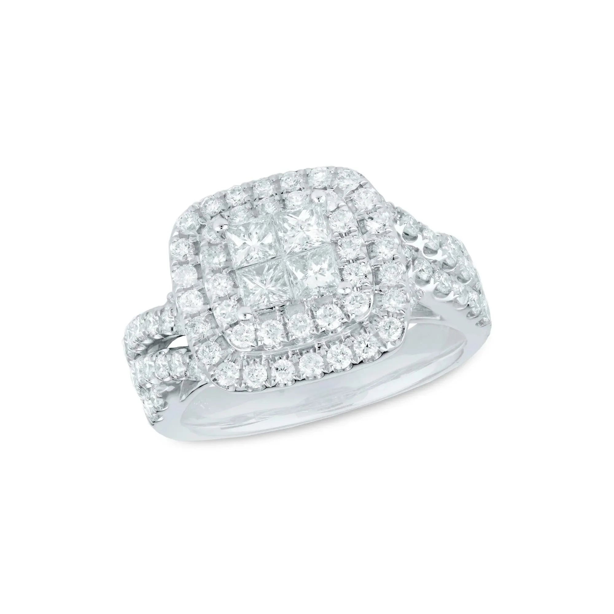 1/2 CT. Tw. Composite Diamond Engagement Ring 14K White Gold Round Brilliant Cut Size 6 4mm - Image 4