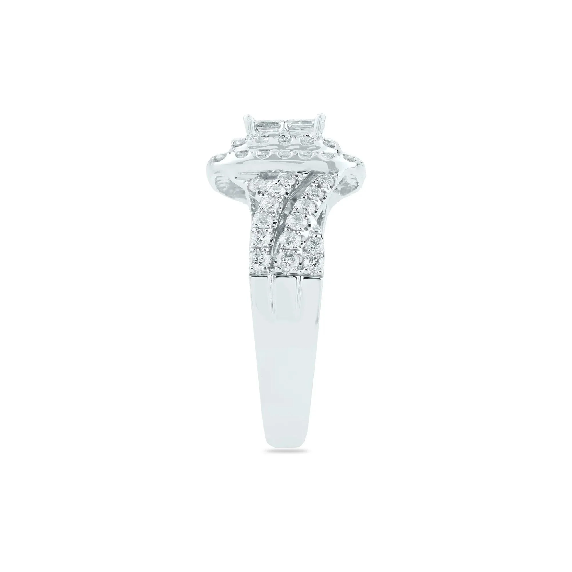 1/2 CT. Tw. Composite Diamond Engagement Ring 14K White Gold Round Brilliant Cut Size 6.5 4mm - Image 3