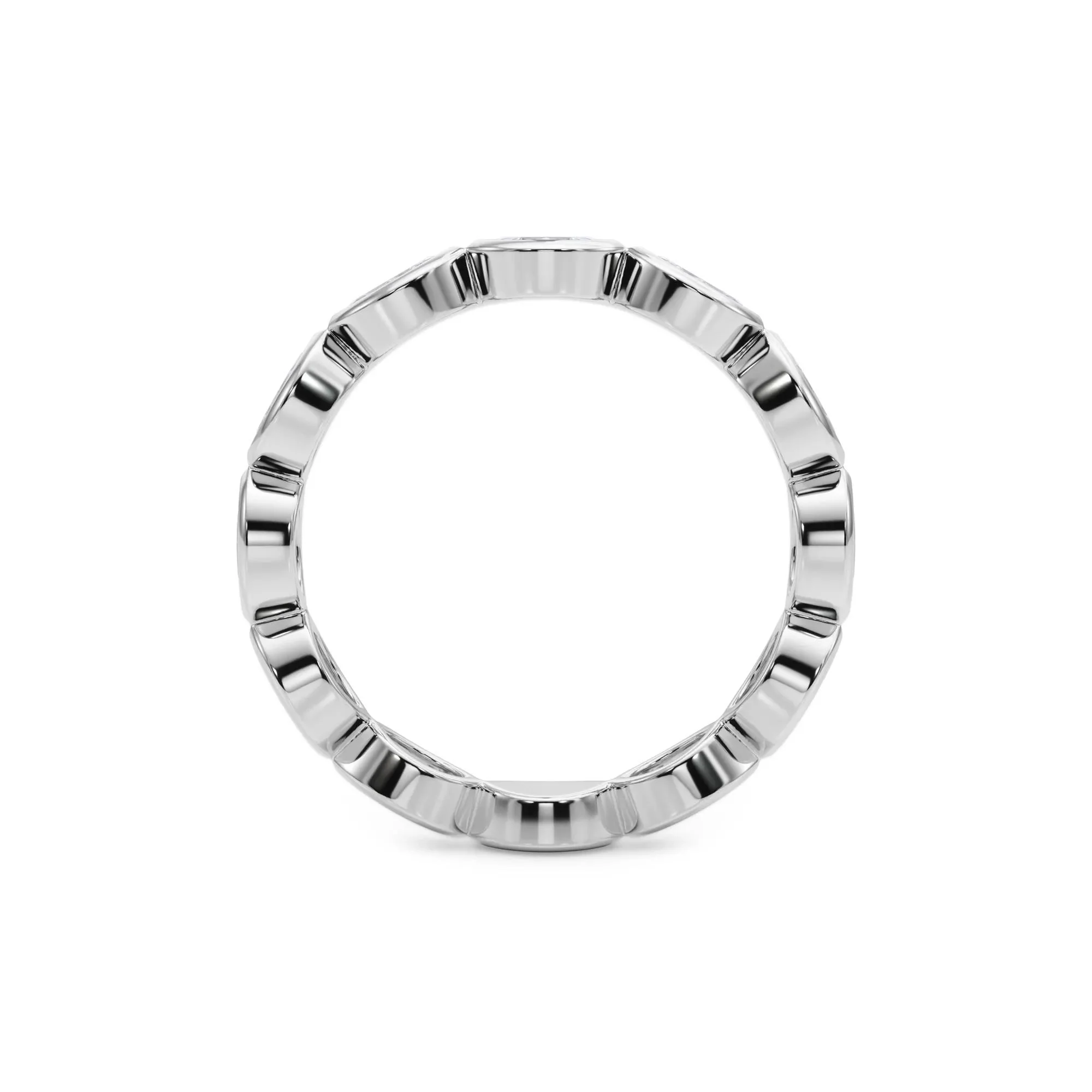 Lab Grown Diamond Bezel-Set Marquise True Eternity Band Ring 14K White Gold Size 7 3.5mm - Image 2