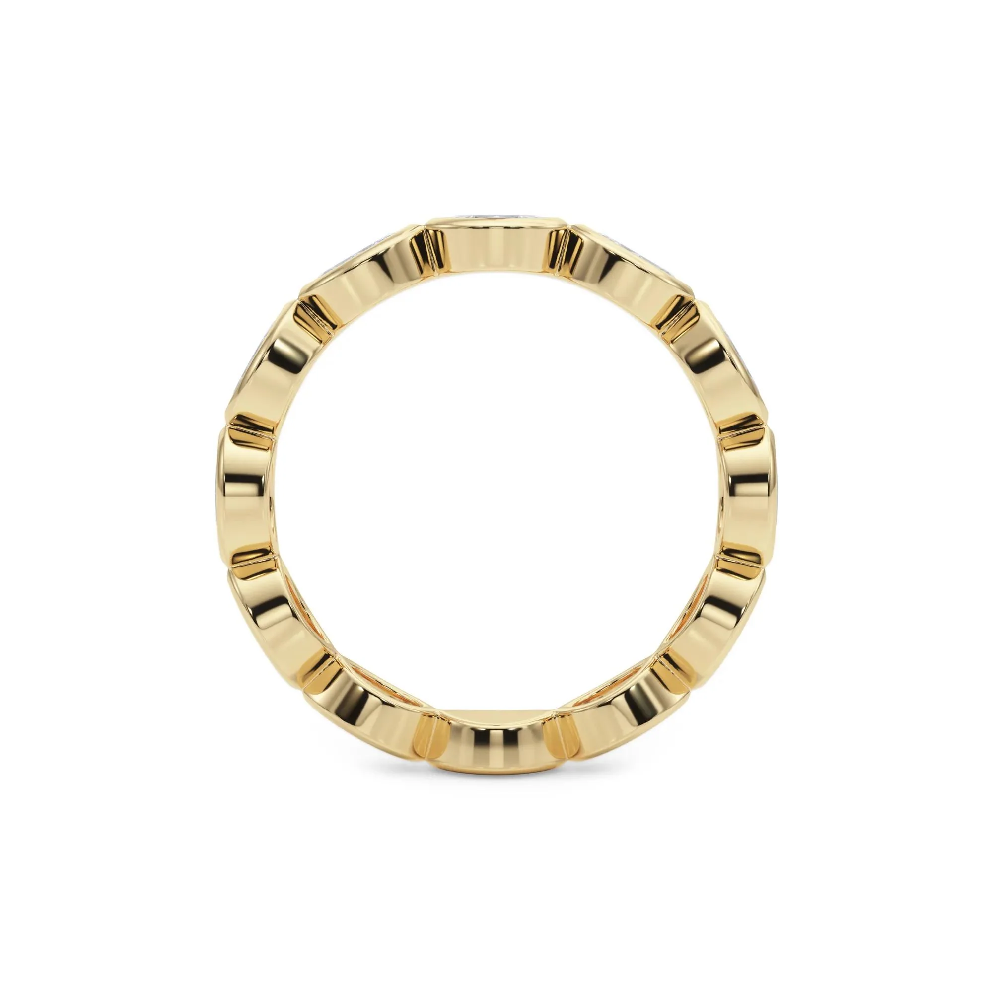 Lab Grown Diamond Bezel-Set Marquise True Eternity Band Ring 14K Yellow Gold Size 5 3.5mm - Image 2