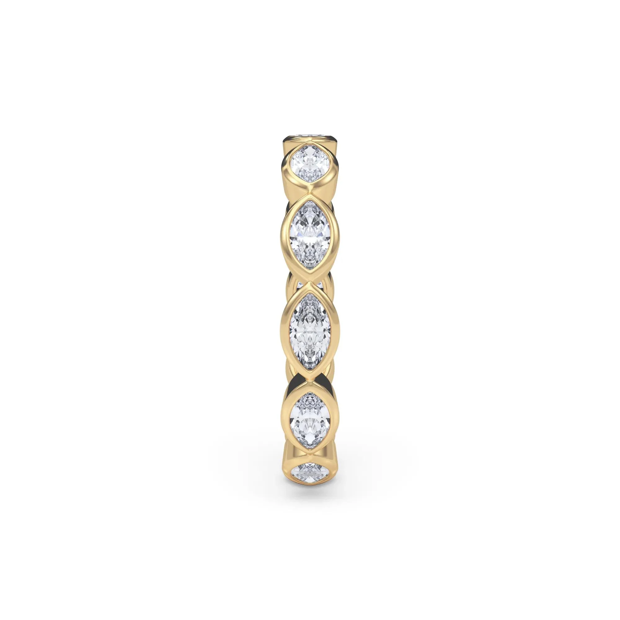 Lab Grown Diamond Bezel-Set Marquise True Eternity Band Ring 14K Yellow Gold Size 7 3.5mm - Image 3