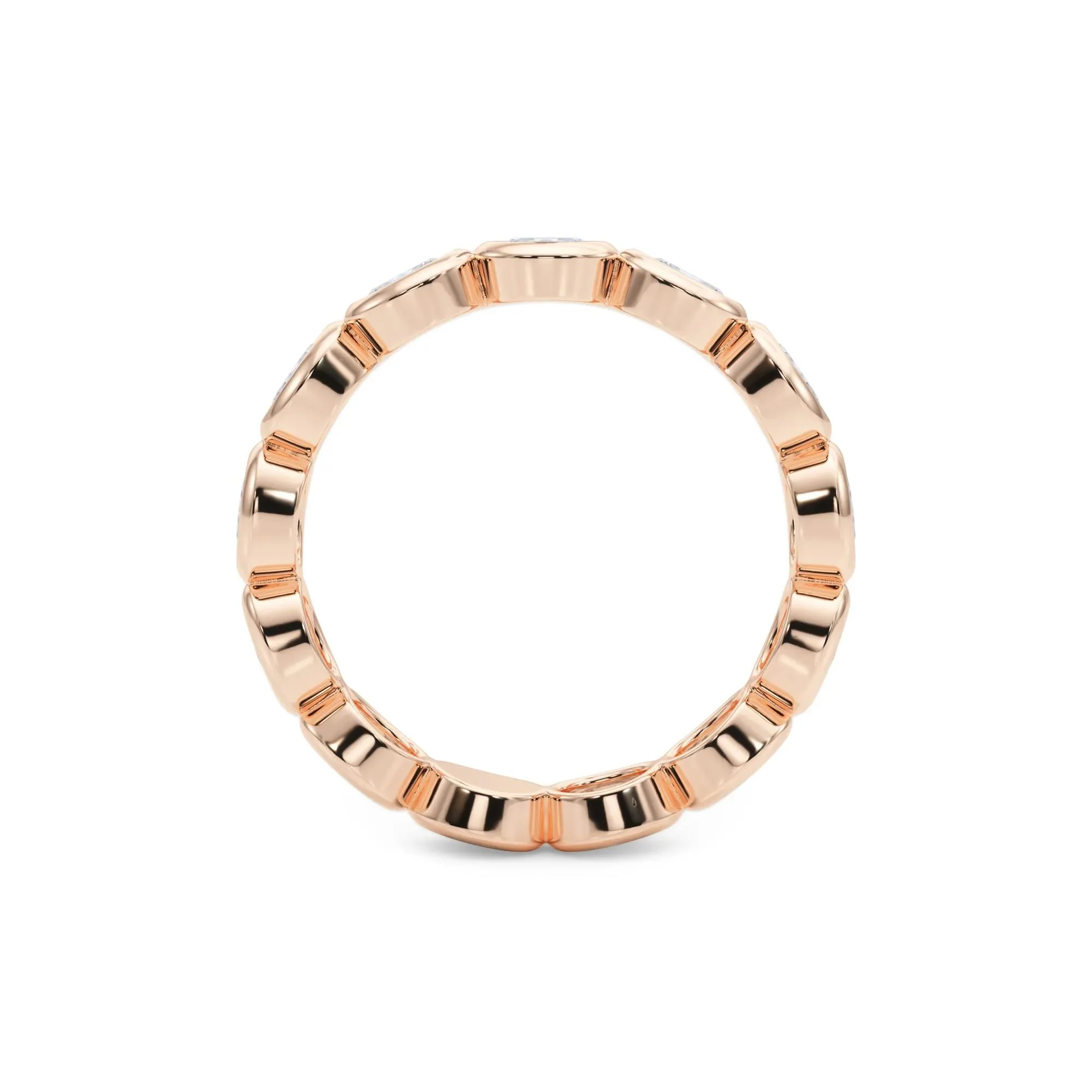 Lab Grown Diamond Oval True Eternity Band Ring 14K Rose Gold Size 5 3.5mm - Image 2