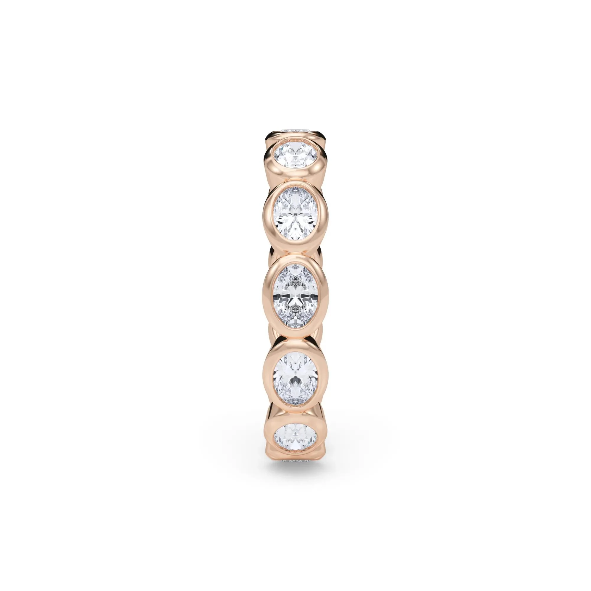 Lab Grown Diamond Oval True Eternity Band Ring 14K Rose Gold Size 9 3.5mm - Image 3