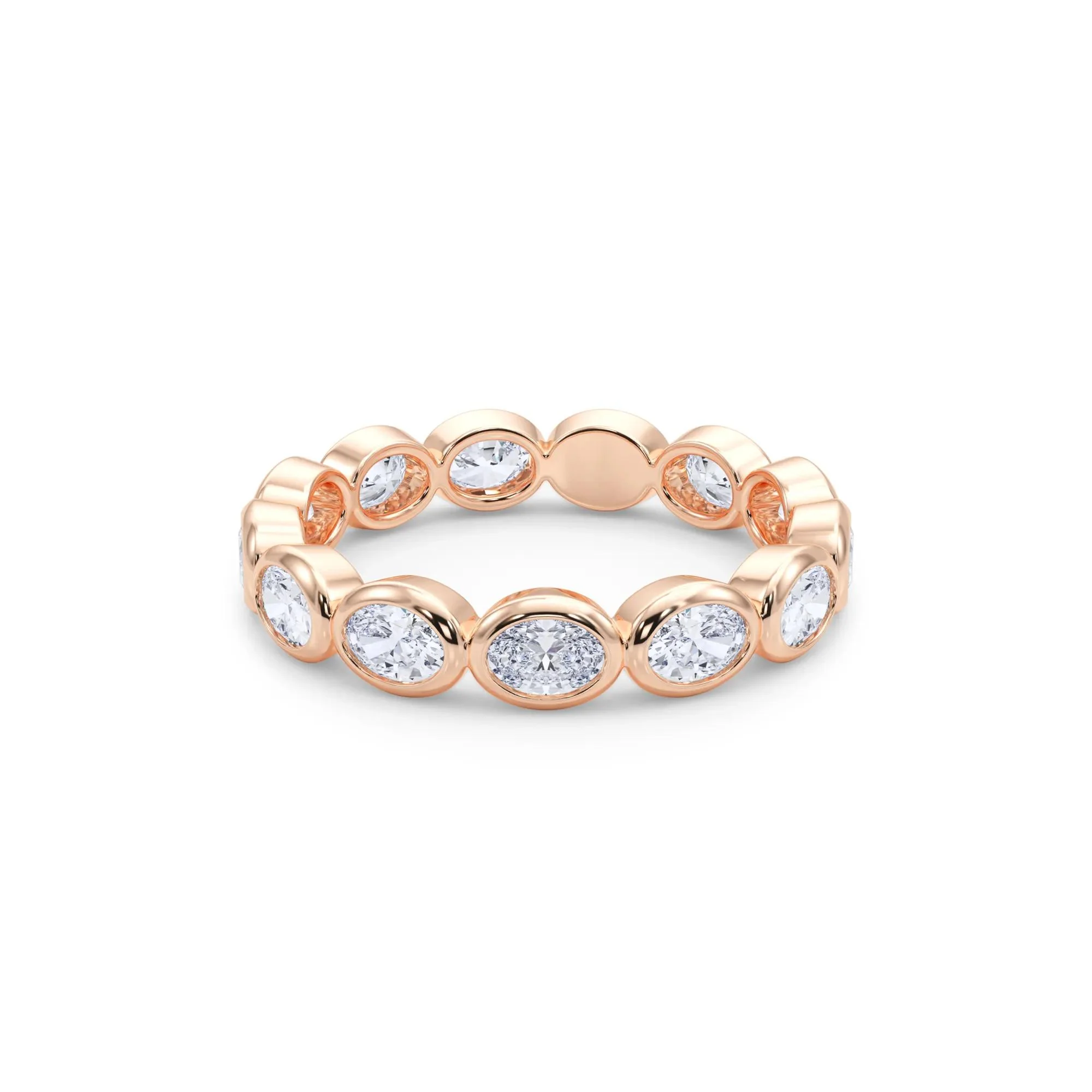 Lab Grown Diamond Oval True Eternity Band Ring 14K Rose Gold Size 9 3.5mm - Image 4