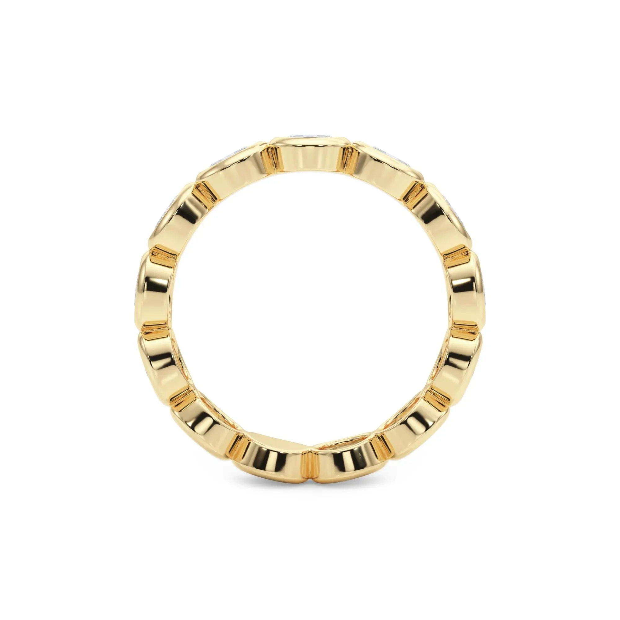 Lab Grown Diamond Bezel-Set Oval True Eternity Band Ring 14K Yellow Gold Size 4.5 3.5mm - Image 2