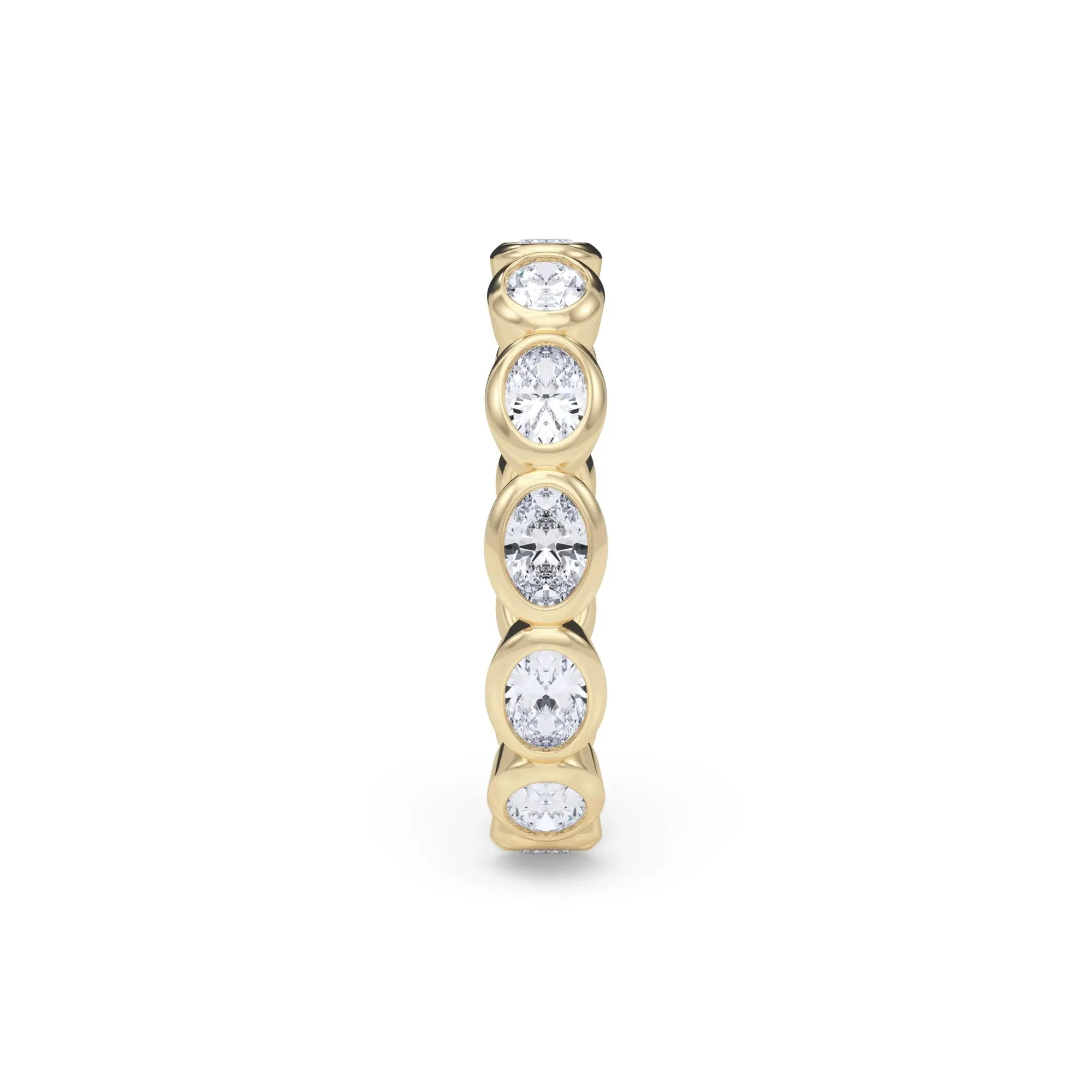 Lab Grown Diamond Bezel-Set Oval True Eternity Band Ring 14K Yellow Gold Size 4.5 3.5mm - Image 3