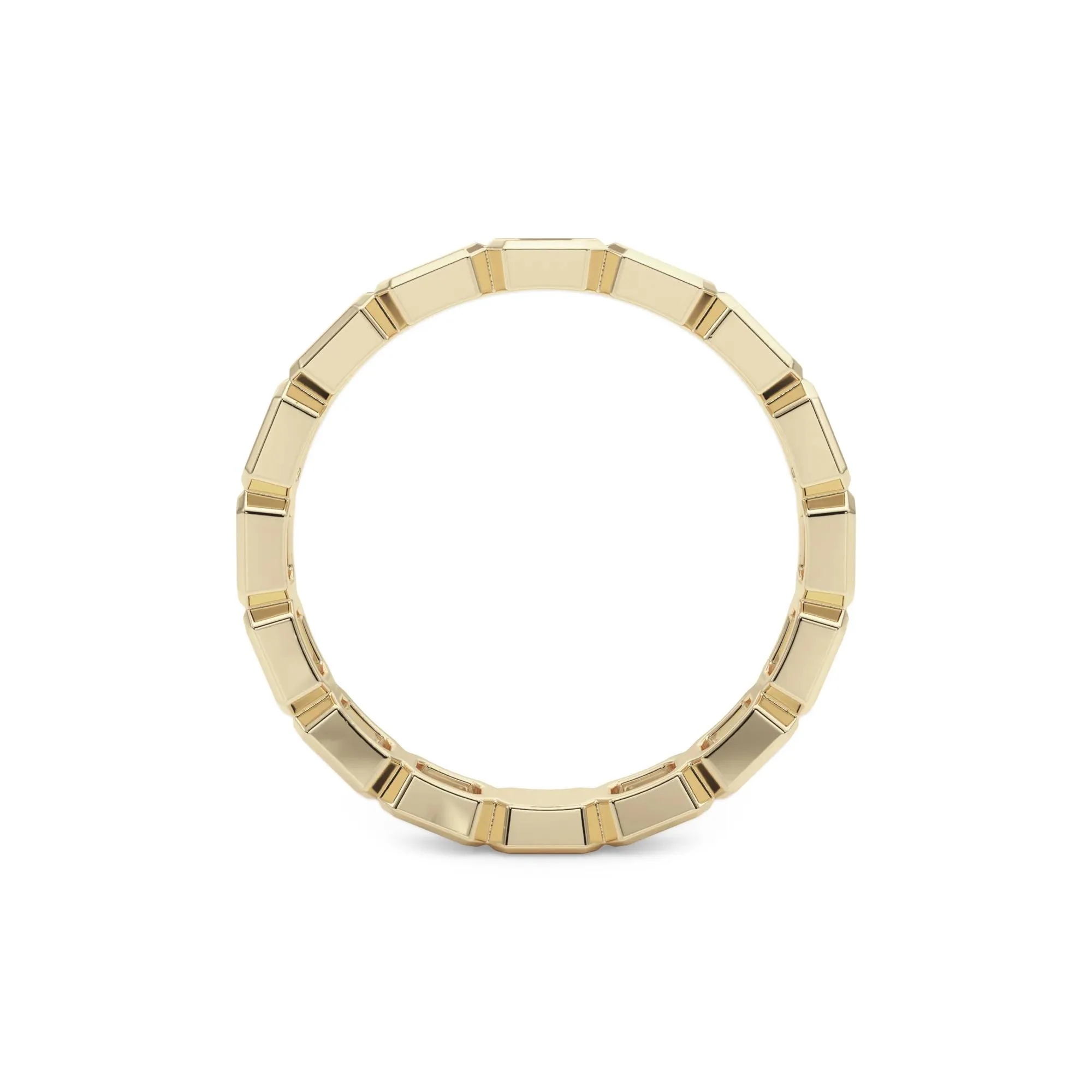 Lab Grown Diamond Bezel-Set Emerald-Cut True Eternity Band Ring 14K Yellow Gold Size 5 3mm - Image 2
