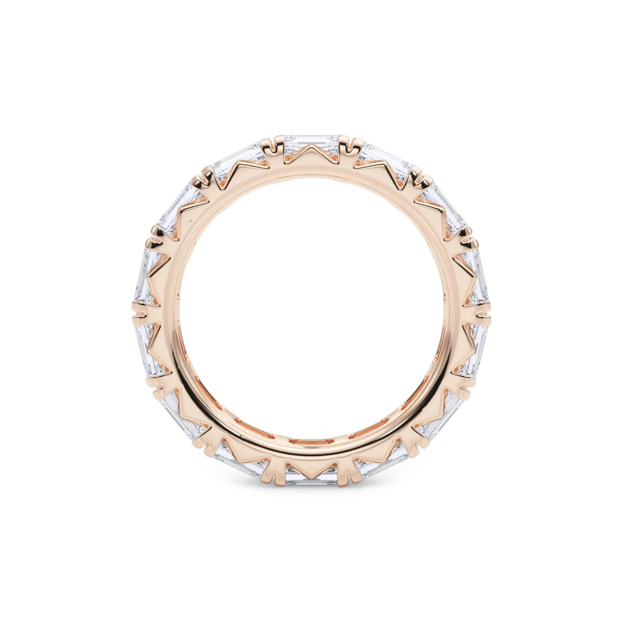 3 7/8 CT. Tw. Emerald-Cut Lab Grown Diamond Eternity Band Ring 14K Rose Gold Size 8 4mm - Image 2