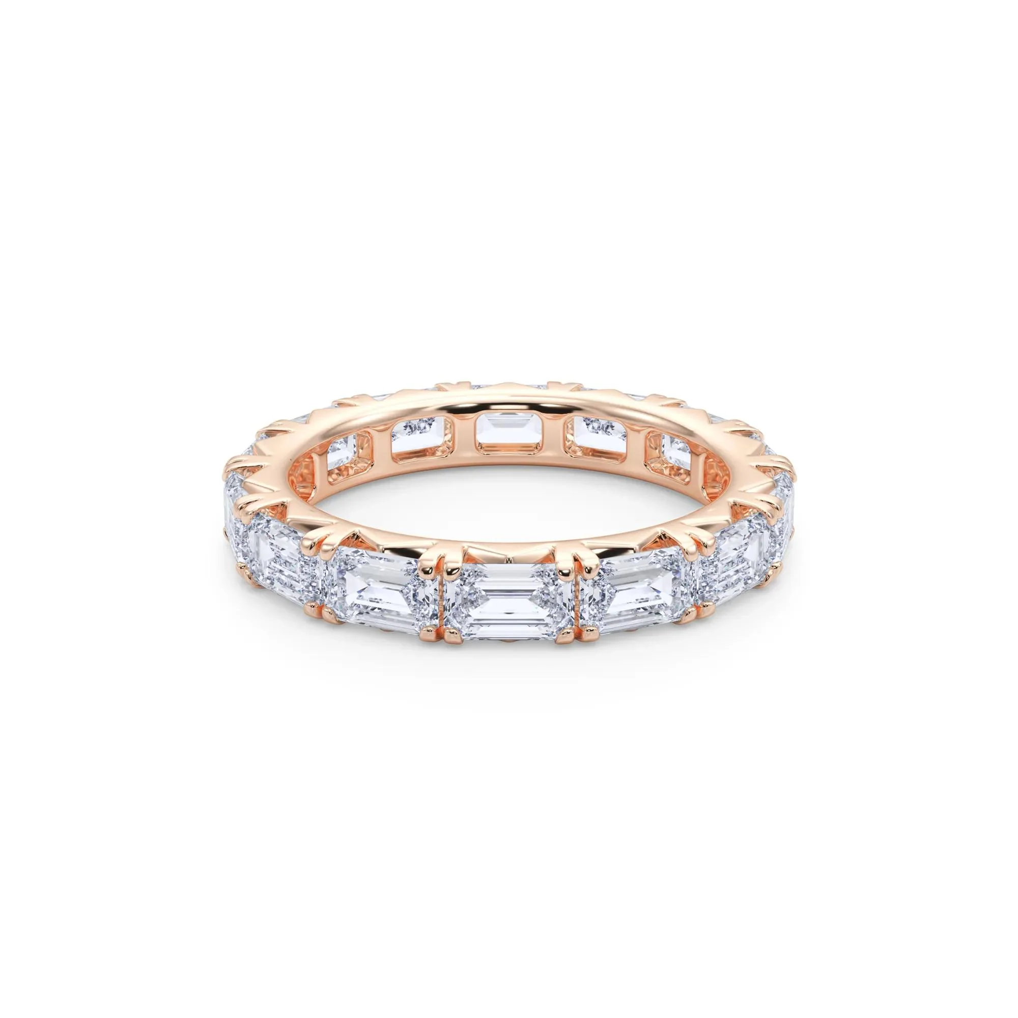 3 7/8 CT. Tw. Emerald-Cut Lab Grown Diamond Eternity Band Ring 14K Rose Gold Size 9 4mm - Image 4