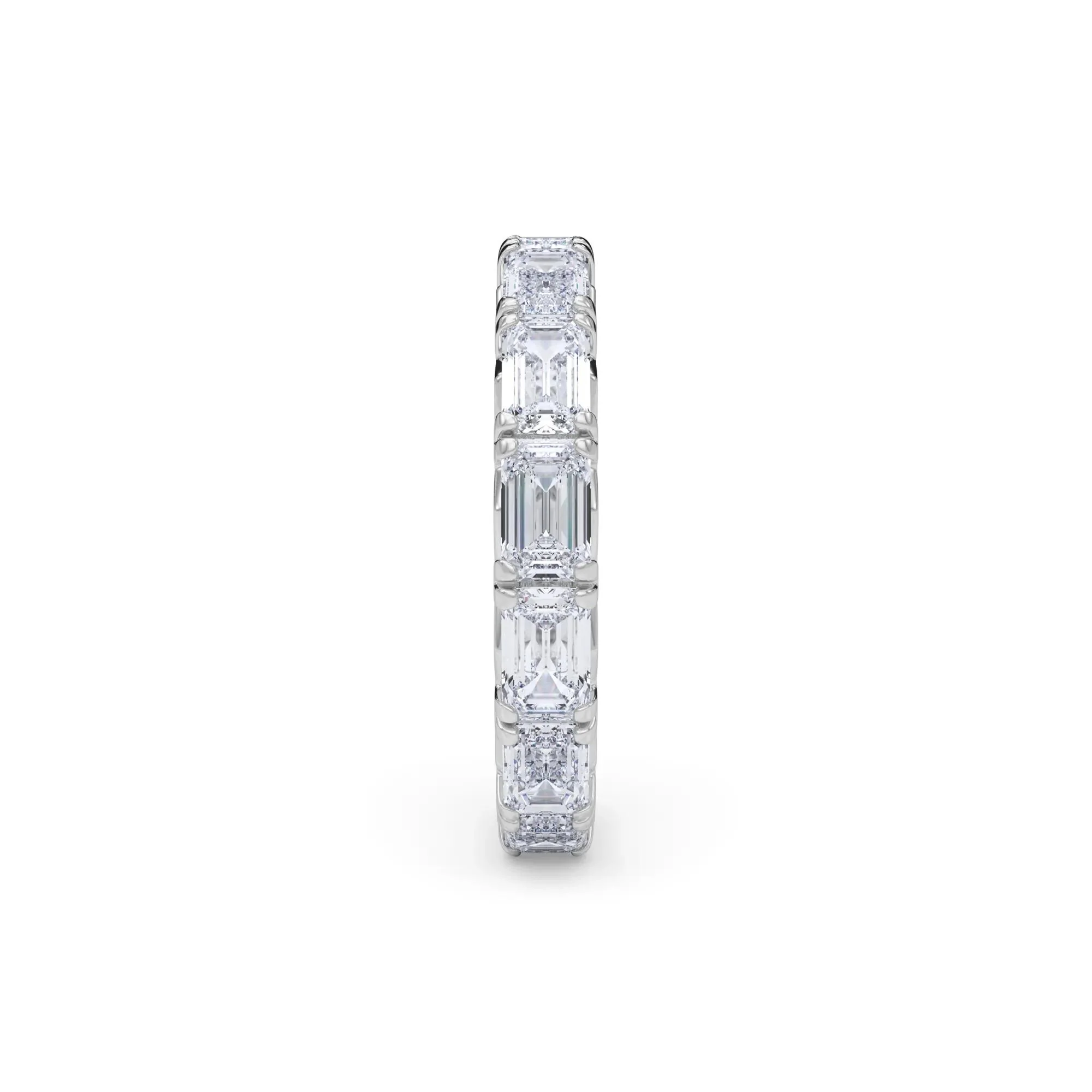 3 7/8 CT. Tw. Emerald-Cut Lab Grown Diamond Eternity Band Ring 14K White Gold Size 6 4mm - Image 3