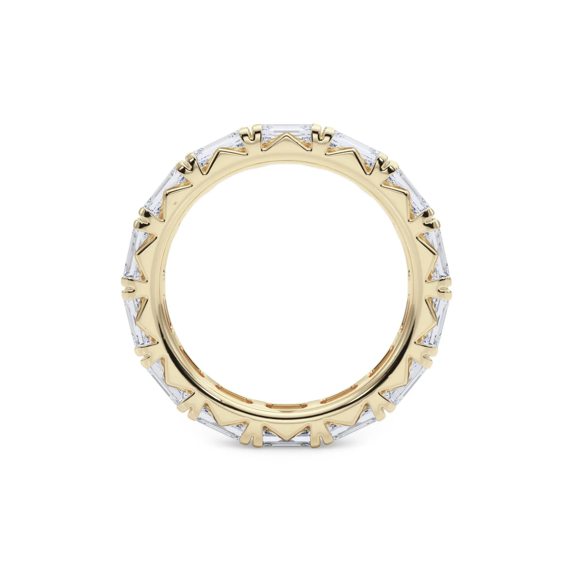 3 7/8 CT. Tw. Emerald-Cut Lab Grown Diamond Eternity Band Ring 14K Yellow Gold Size 6.5 4mm - Image 2