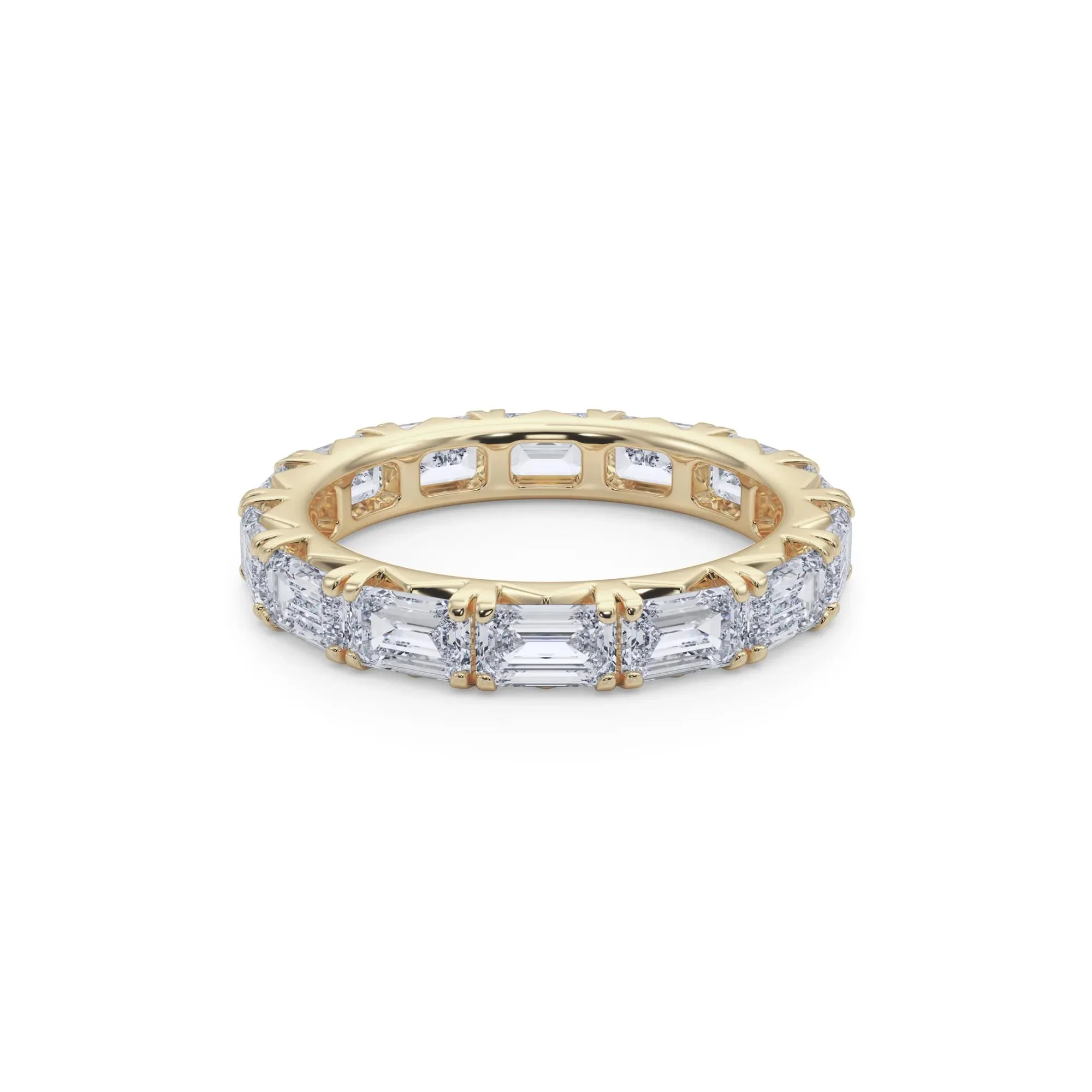 3 7/8 CT. Tw. Emerald-Cut Lab Grown Diamond Eternity Band Ring 14K Yellow Gold Size 8.5 4mm - Image 4