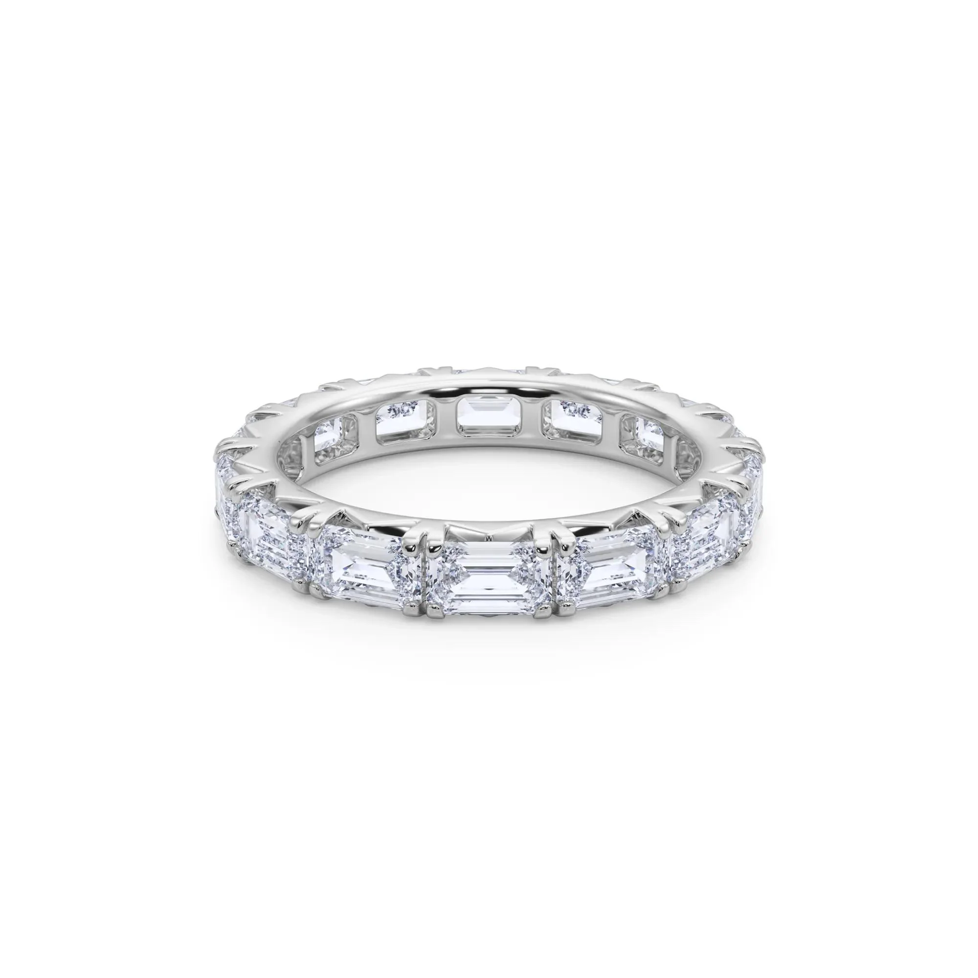 3 7/8 CT. Tw. Emerald-Cut Lab Grown Diamond Eternity Band Ring Platinum White Size 5.5 4mm - Image 4