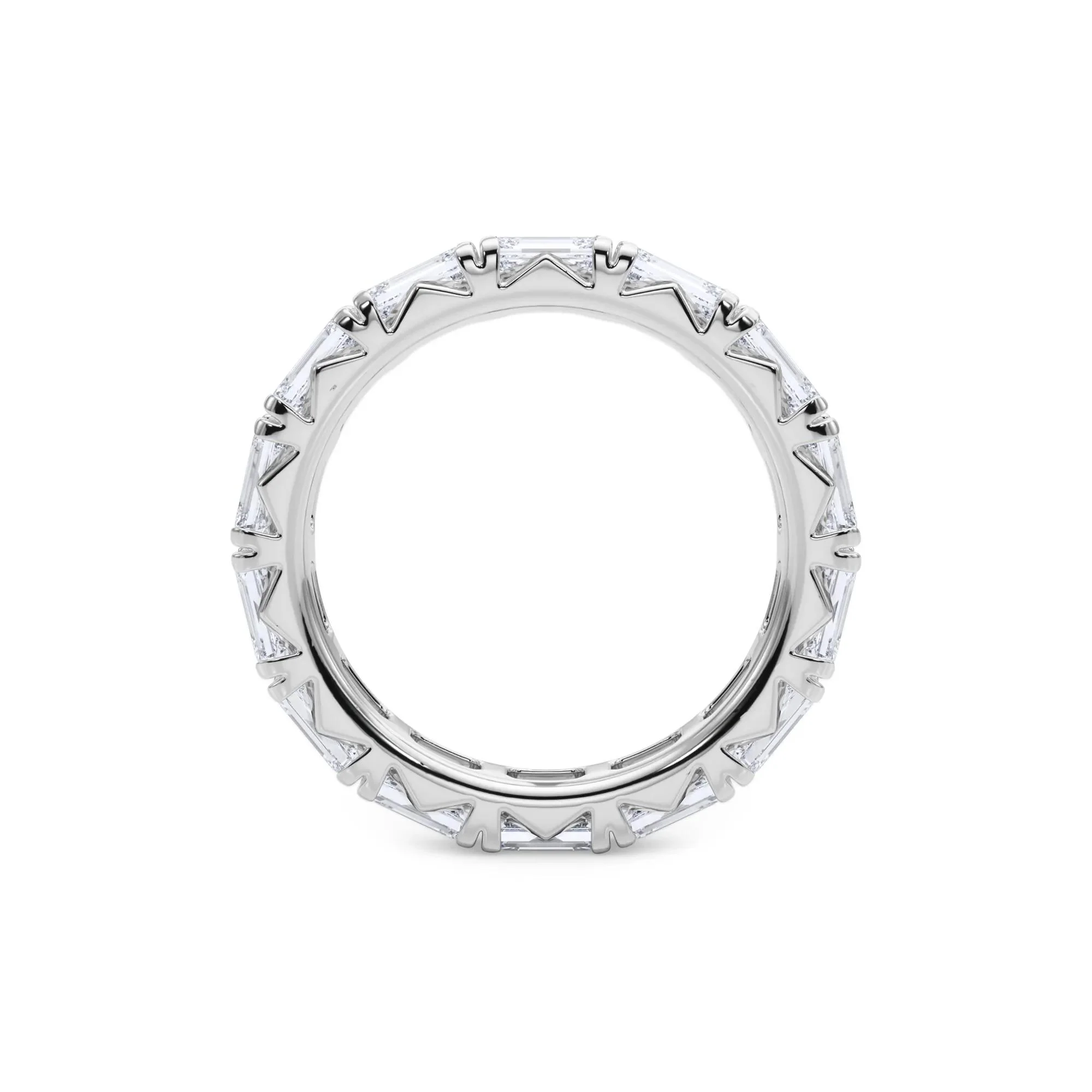 3 7/8 CT. Tw. Emerald-Cut Lab Grown Diamond Eternity Band Ring Platinum White Size 6.5 4mm - Image 2