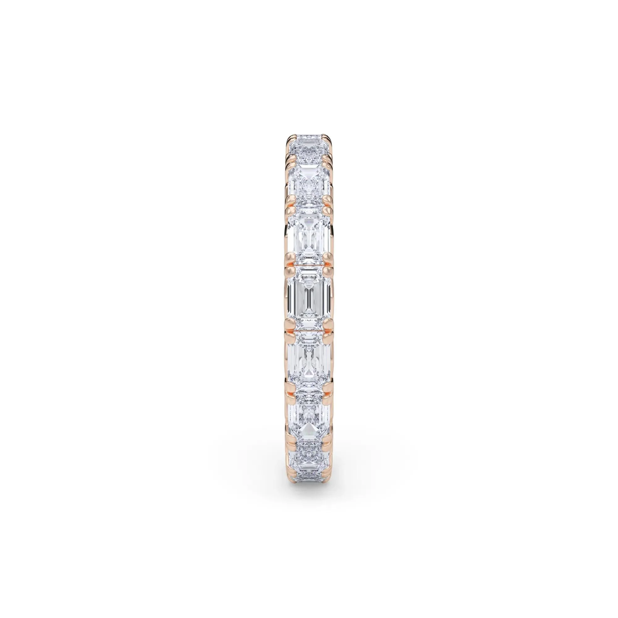 2 1/7 CT. Tw. Lab Grown Emerald-Cut Diamond Eternity Band Ring 14K Rose Gold Size 8.5 3mm - Image 3