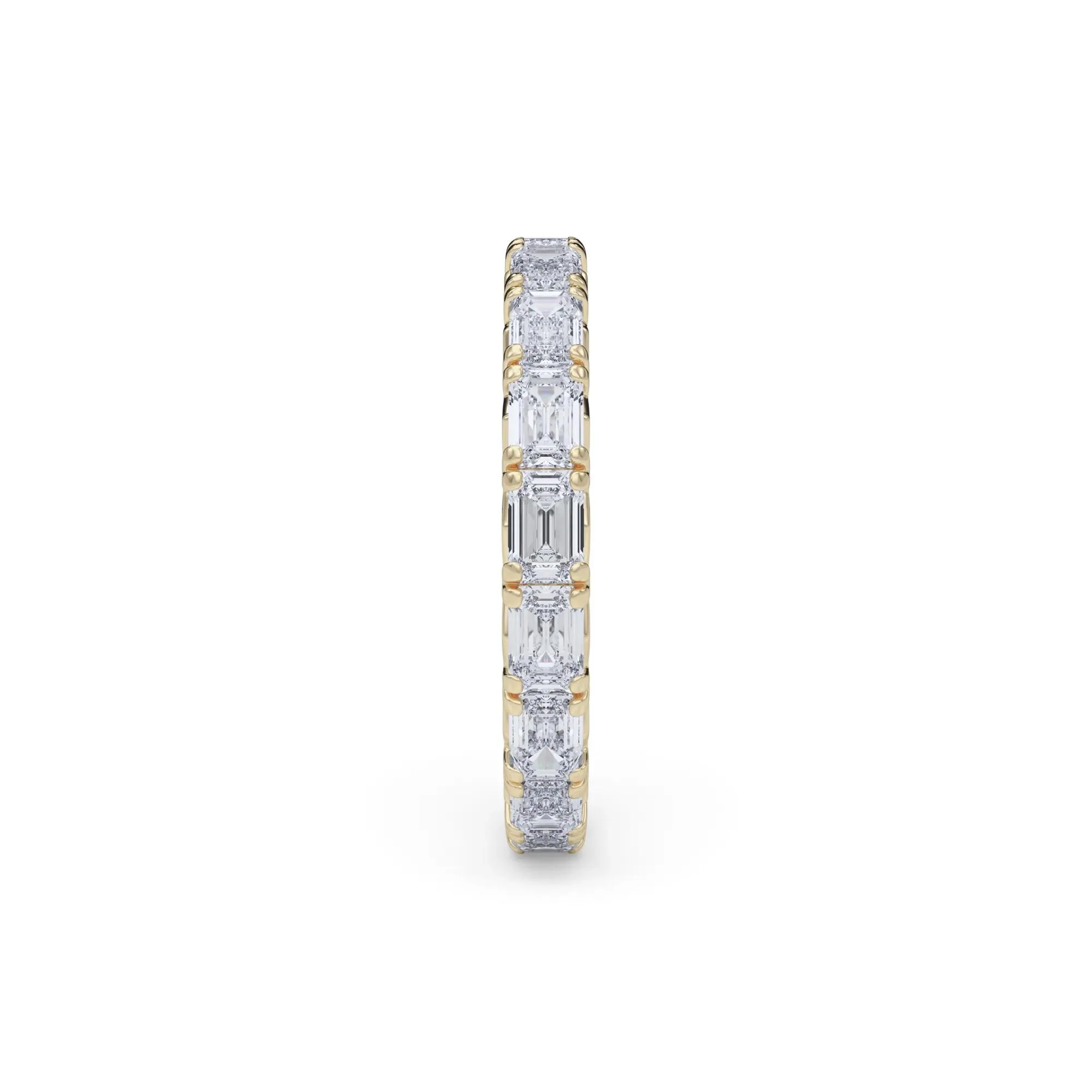 2 1/7 CT. Tw. Lab Grown Emerald-Cut Diamond Eternity Band Ring 14K Yellow Gold Size 4.5 3mm - Image 3