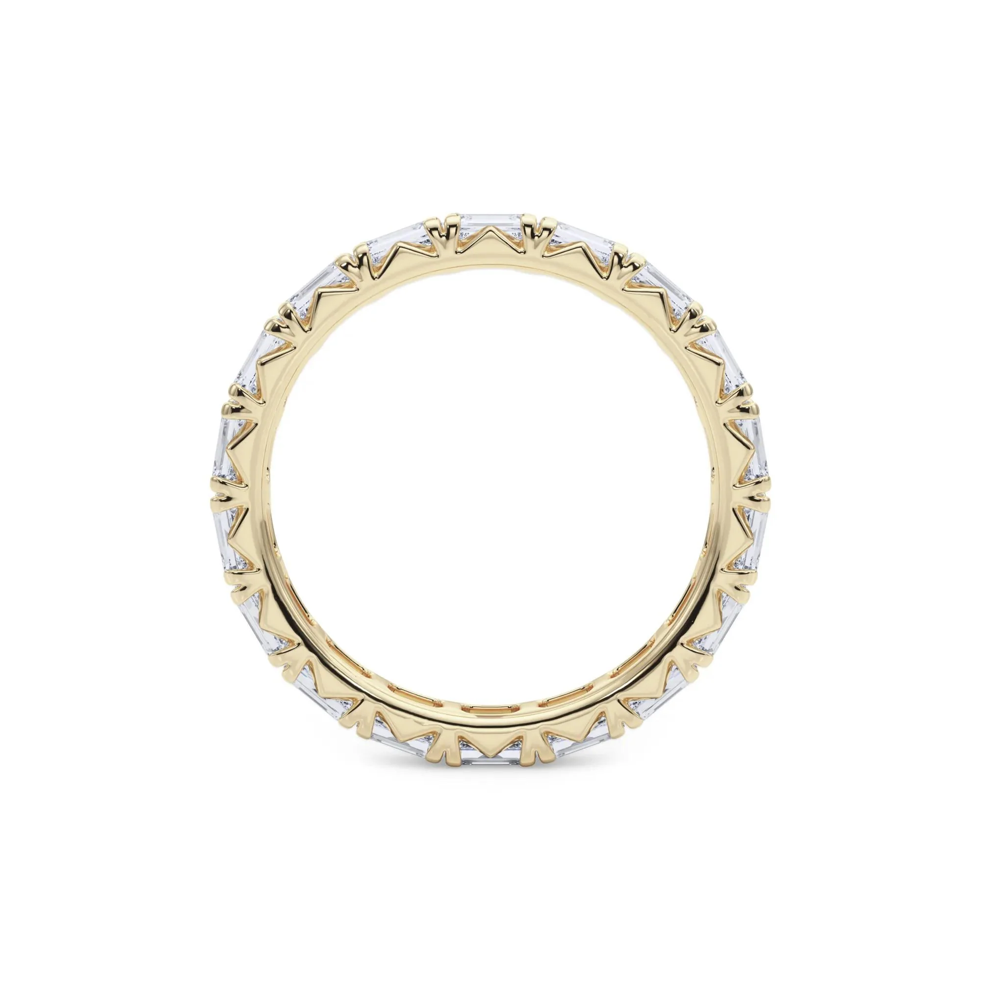 2 1/7 CT. Tw. Lab Grown Emerald-Cut Diamond Eternity Band Ring 14K Yellow Gold Size 8 3mm - Image 2