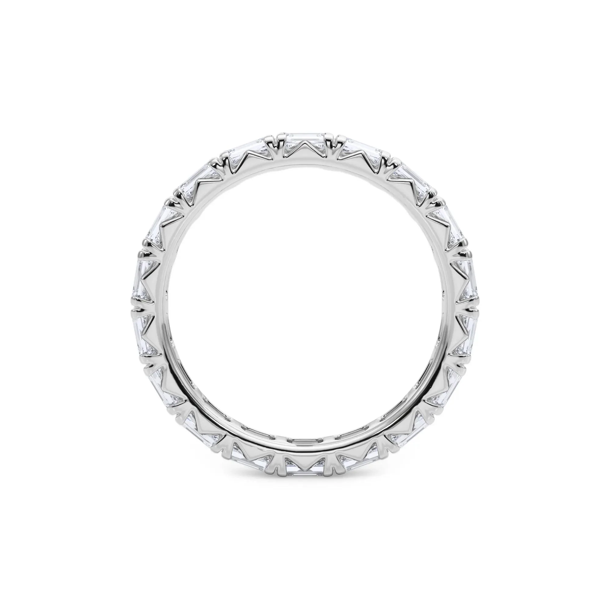2 1/7 CT. Tw. Lab Grown Emerald-Cut Diamond Eternity Band Ring Platinum White Size 8 3mm - Image 2
